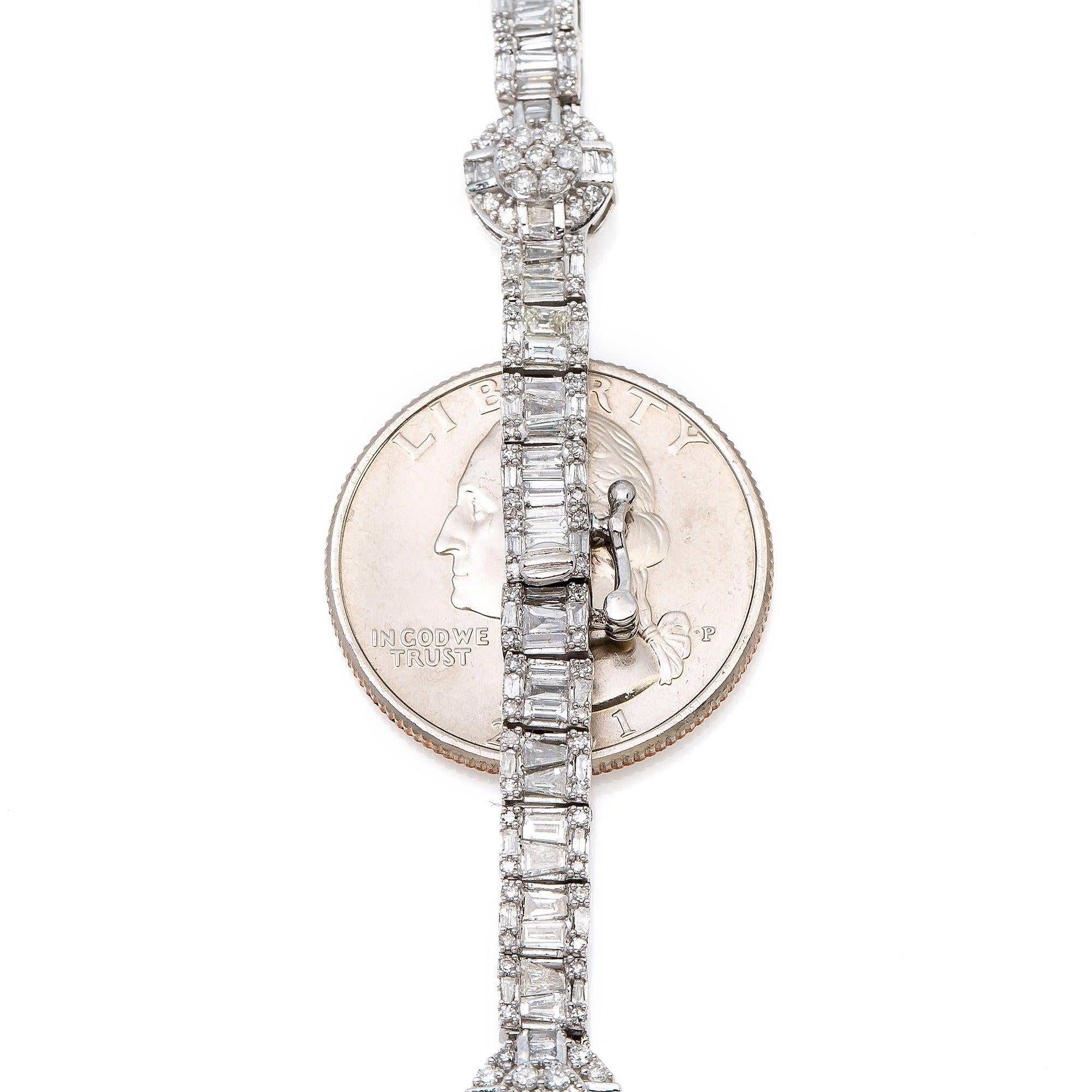 14K White Gold Unisex Necklace with  12.73 CT Diamonds