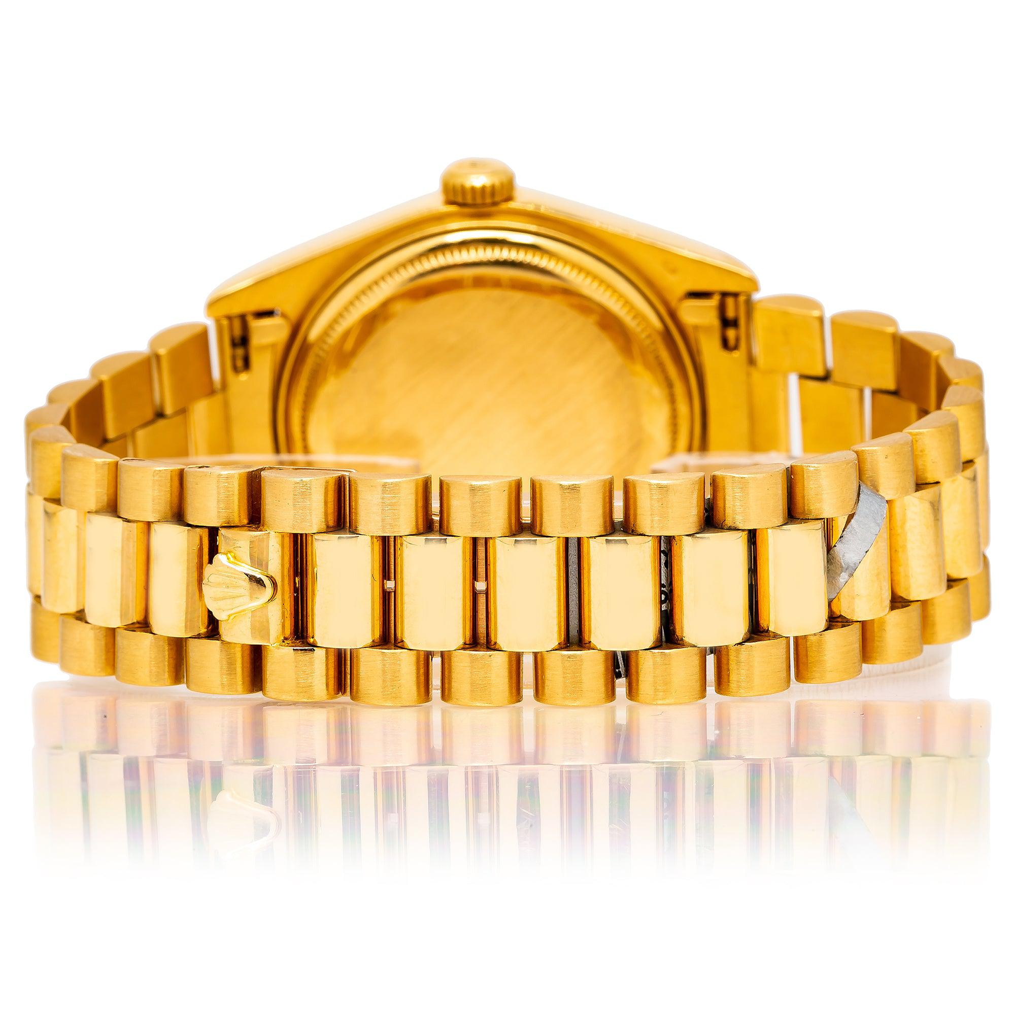 Rolex Day-Date 18038 36MM Champagne Diamond Dial With Yellow Gold President Bracelet