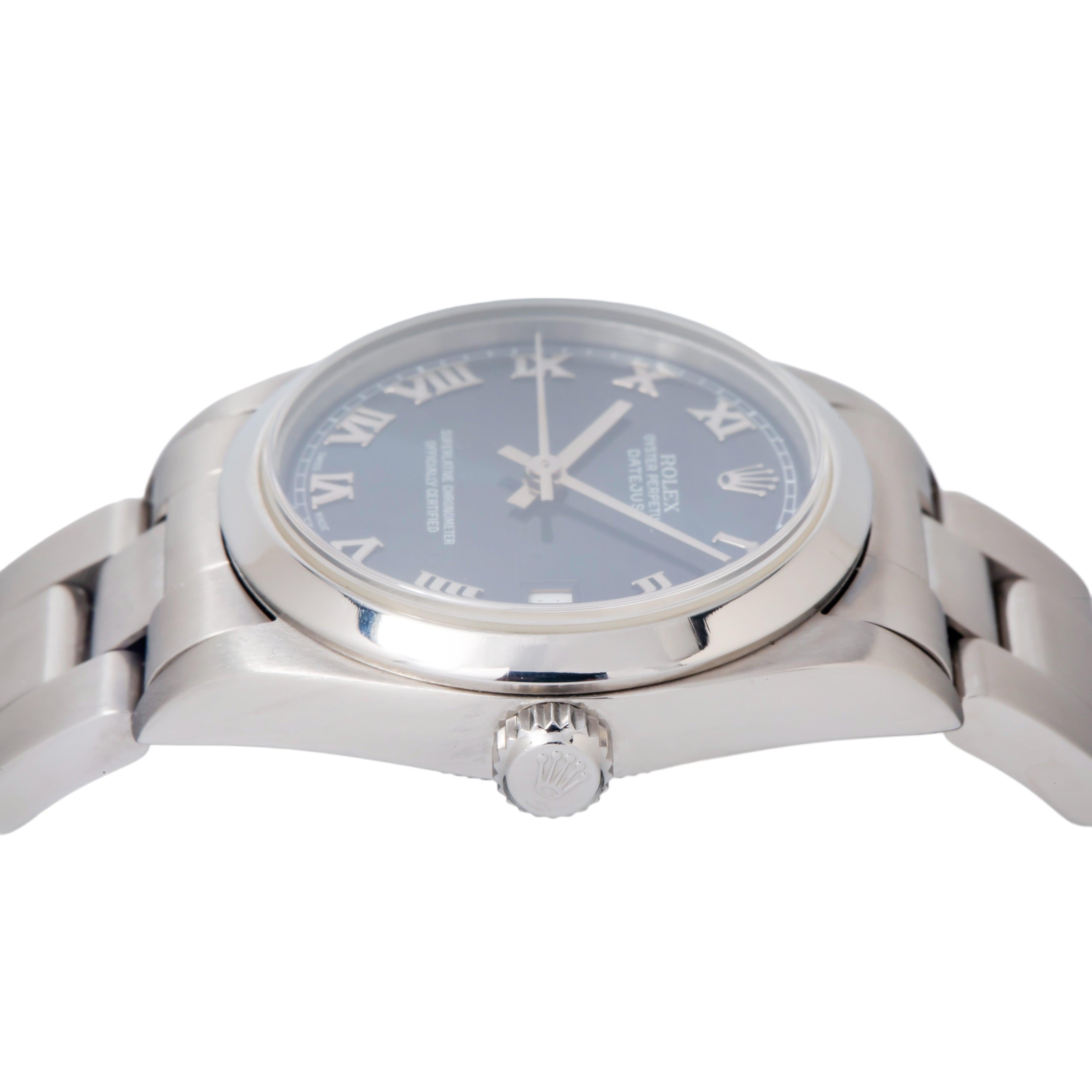 Rolex Datejust 68240 31MM Blue Roman Dial With Stainless Steel Oyster Bracelet