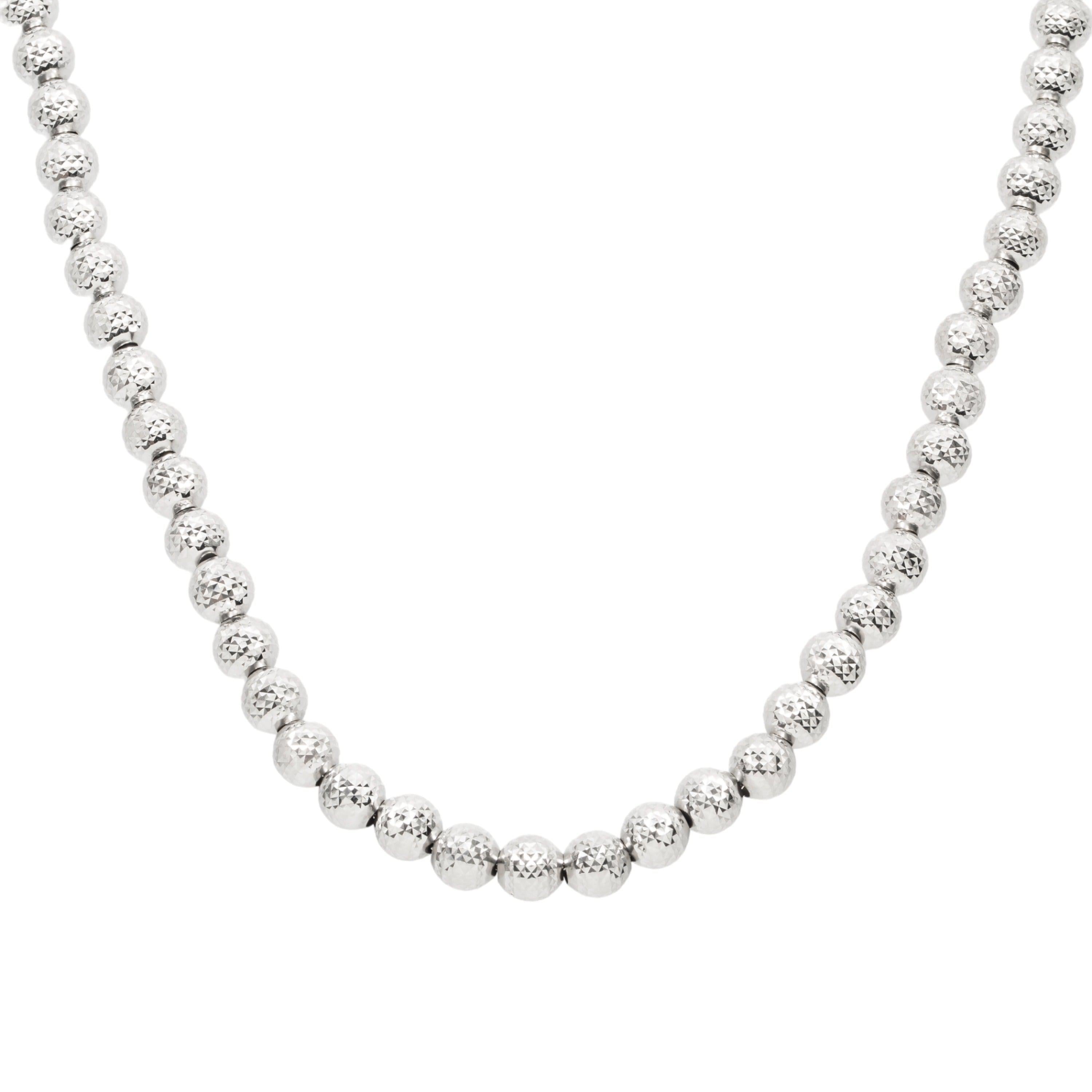 10K GOLD 7.93MM SOLID MOON BEAD CHAIN