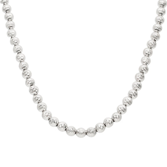 10K GOLD 7.93MM SOLID MOON BEAD CHAIN