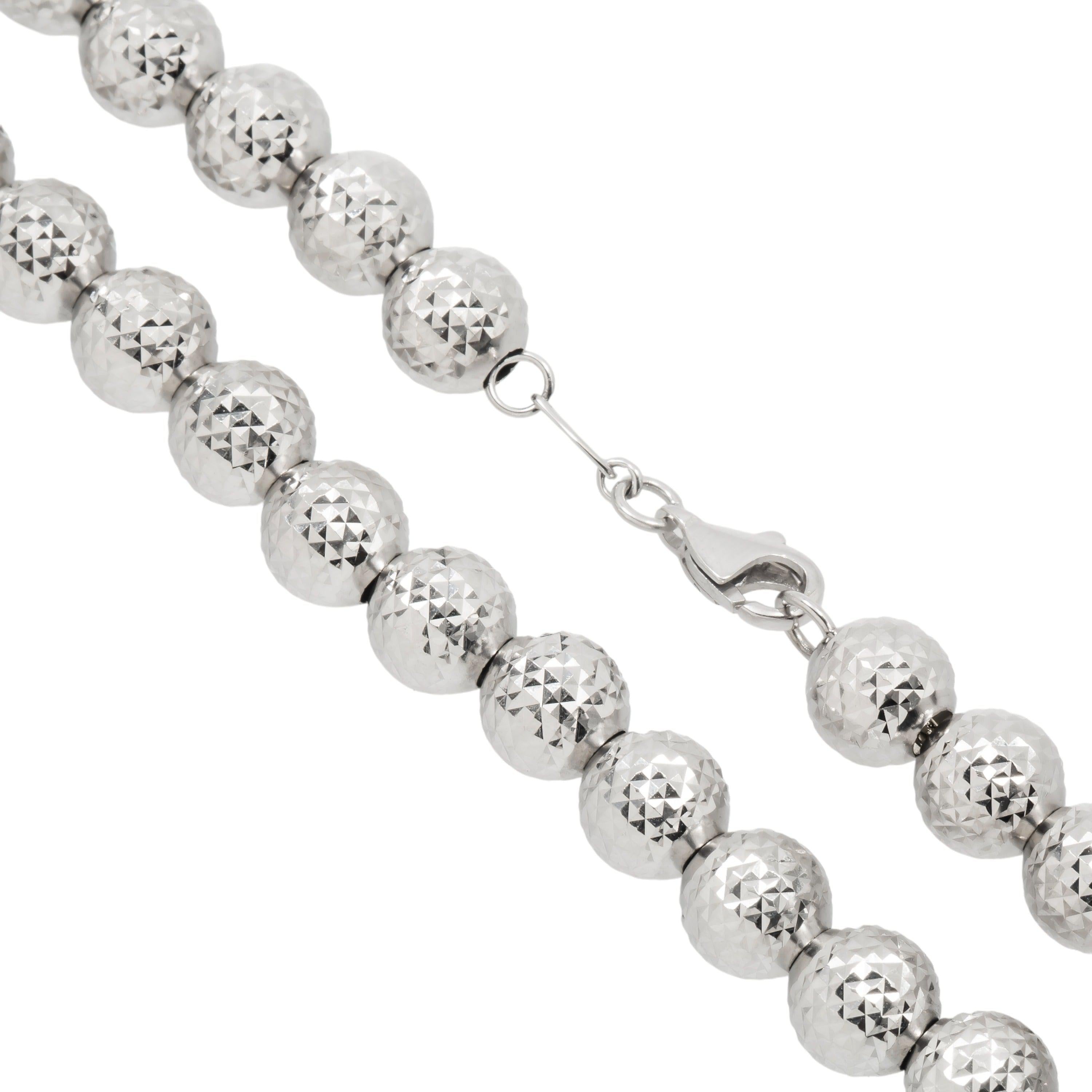 10K GOLD 7.93MM SOLID MOON BEAD CHAIN