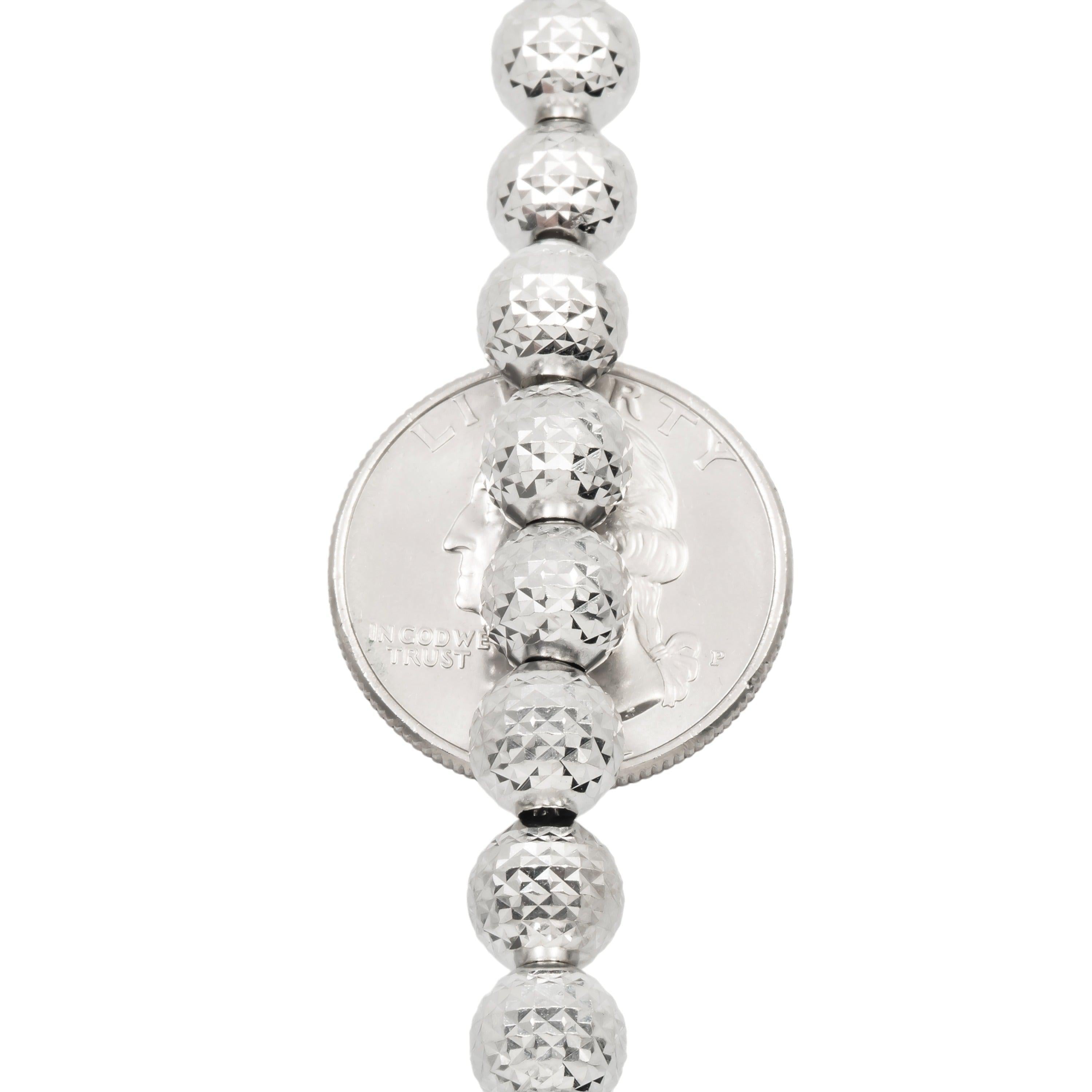 10K GOLD 7.93MM SOLID MOON BEAD CHAIN