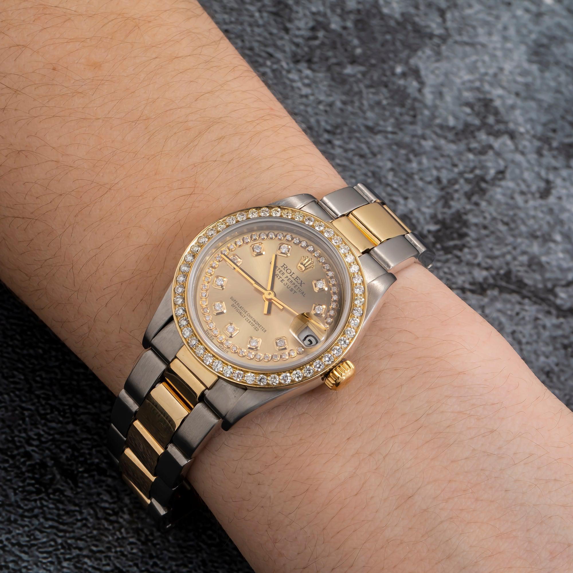Rolex Datejust 68240 31MM Champagne Diamond Dial With Two-Tone Bracelet