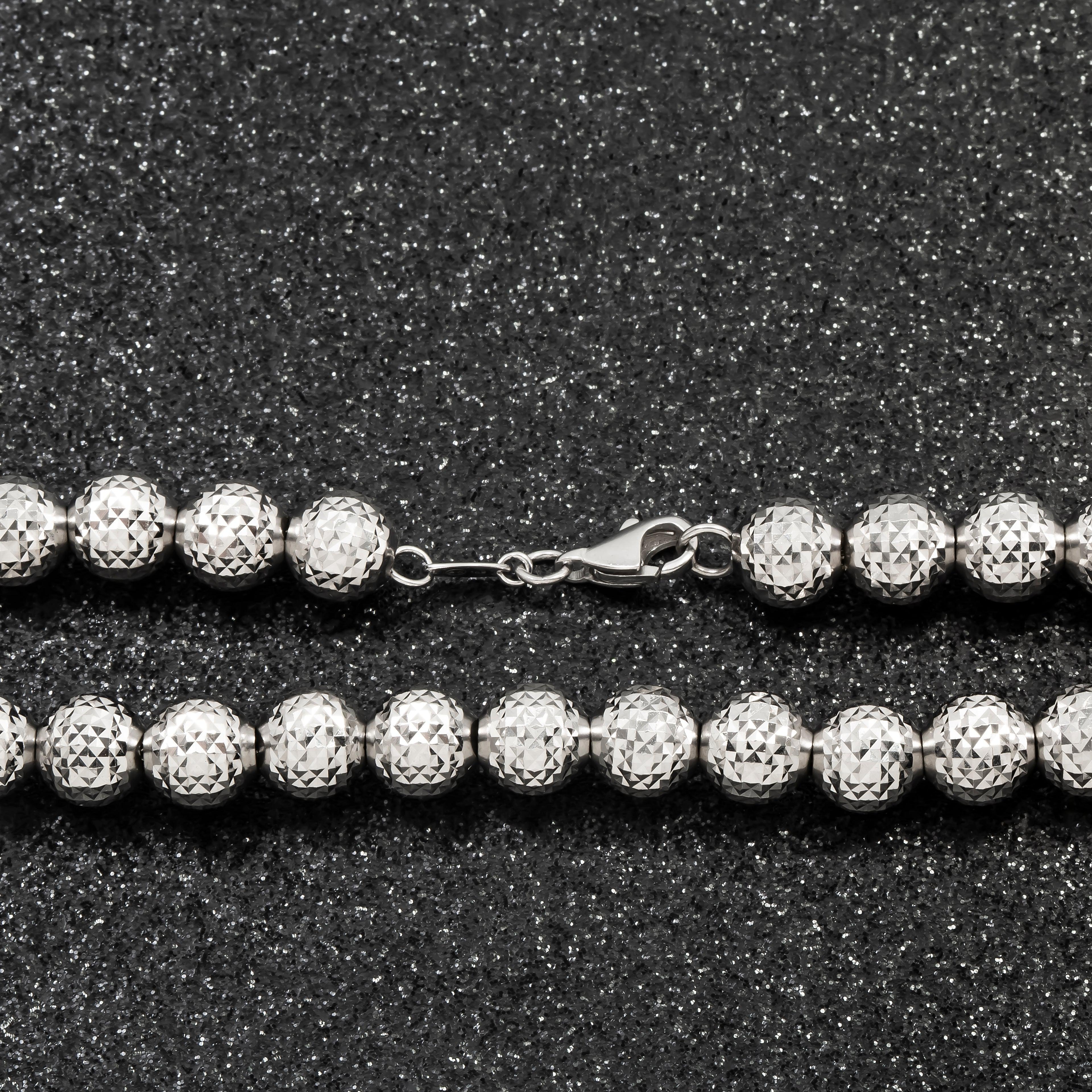 10K GOLD 7.93MM SOLID MOON BEAD CHAIN