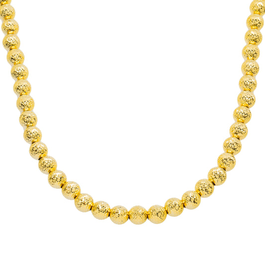 10K GOLD 9.97MM SOLID MOON BEAD CHAIN