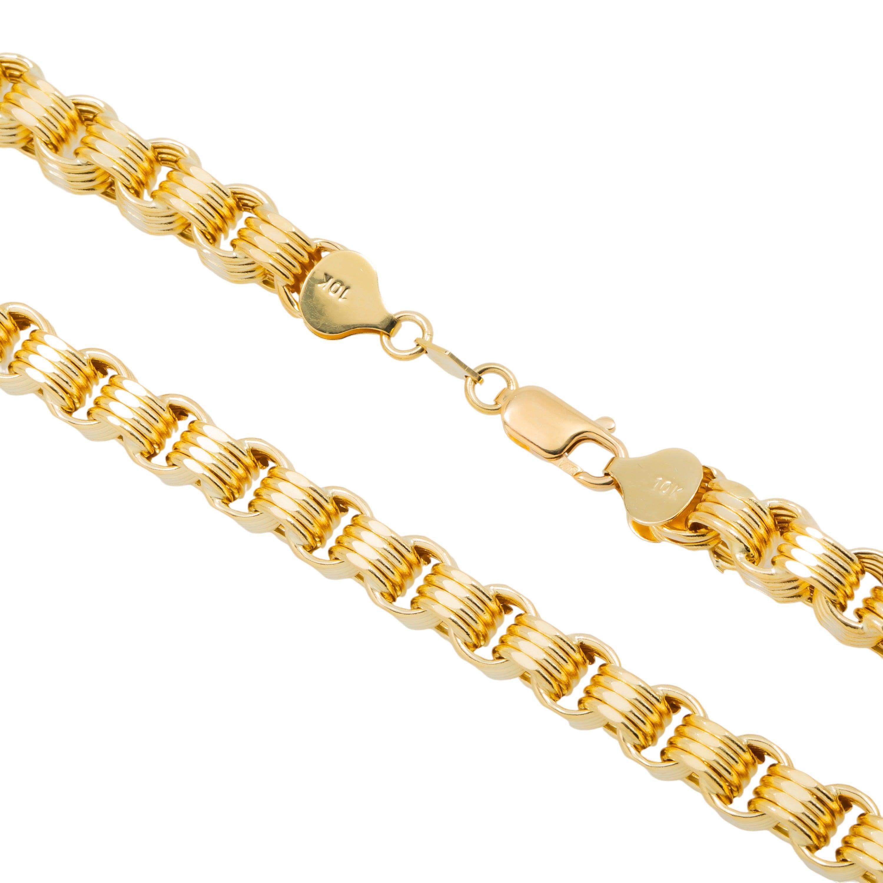10K GOLD 7.32MM HOLLOW BOX BYZANTINE CHAIN