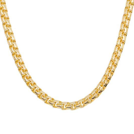 10K GOLD 7.94MM HOLLOW BYZANTINE CHAIN WITH CZ CLASP