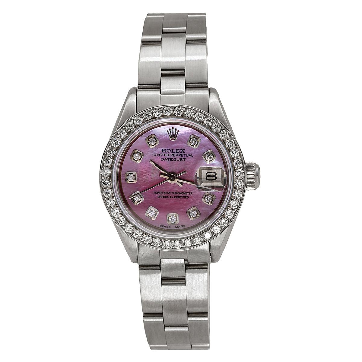 Rolex Datejust Diamond Watch, 6917 26mm, Pink Mother Of Pearl Dial With 1.3CT Diamonds