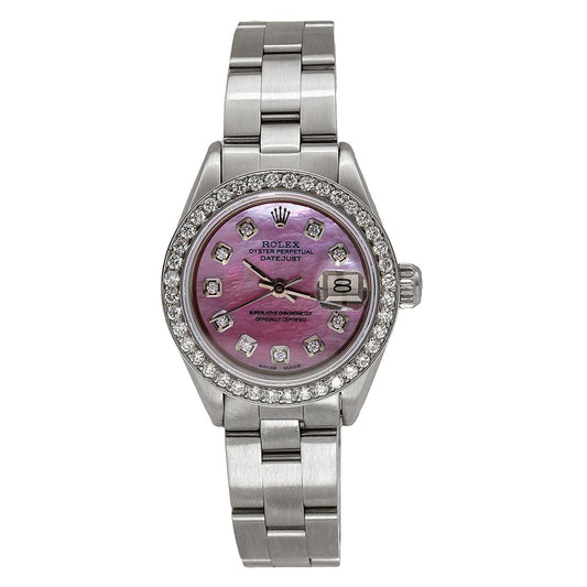 Rolex Datejust Diamond Watch, 6917 26mm, Pink Mother Of Pearl Dial With 1.3CT Diamonds