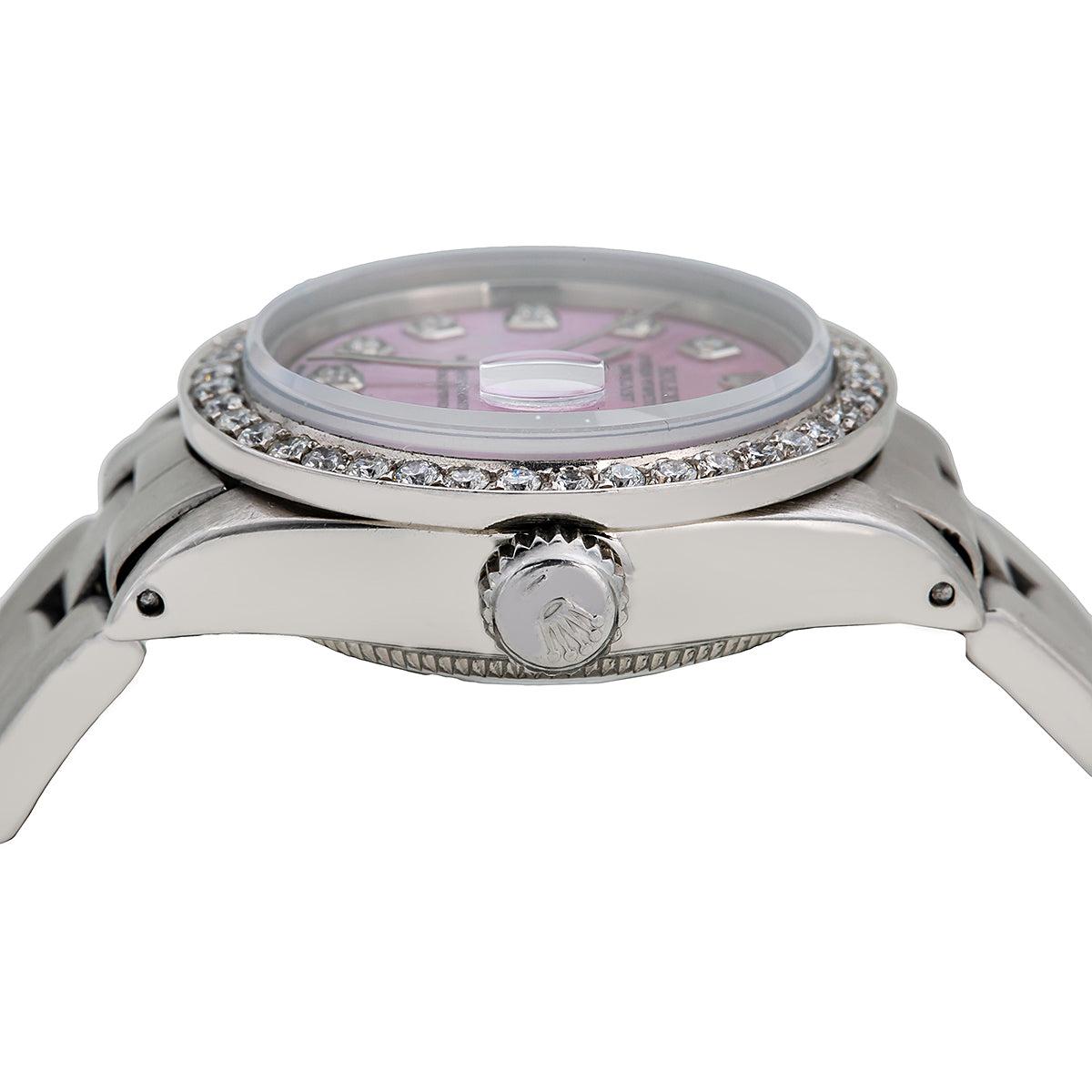 Rolex Datejust Diamond Watch, 6917 26mm, Pink Mother Of Pearl Dial With 1.3CT Diamonds
