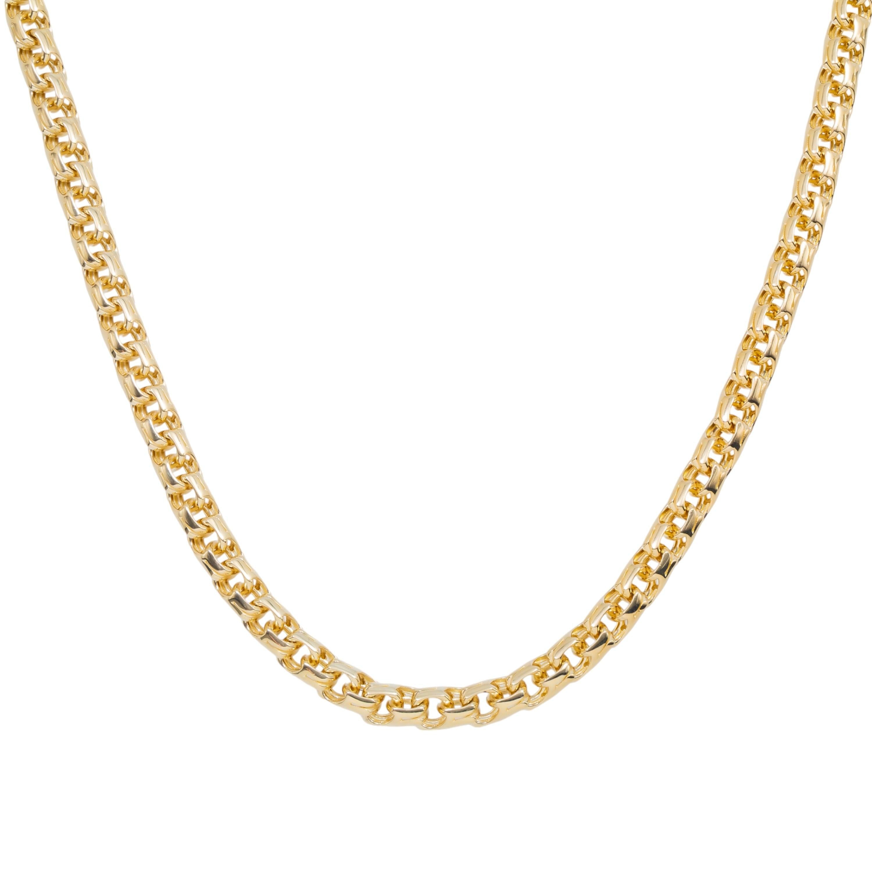 10K GOLD 5.84MM HOLLOW BYZANTINE CHAIN WITH DIAMOND CLASP