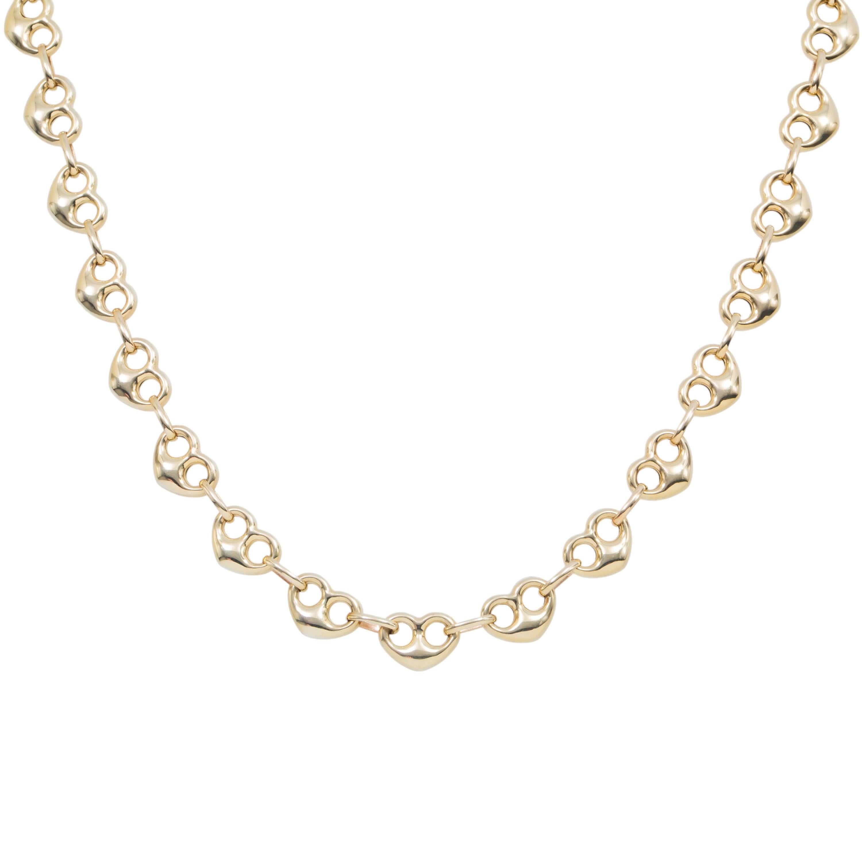 10K GOLD 9.38MM HOLLOW PUFFED HEART SHAPE CHAIN