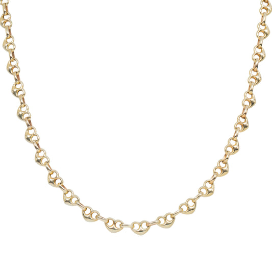 10K GOLD 6.04MM HOLLOW PUFFED HEART SHAPE CHAIN