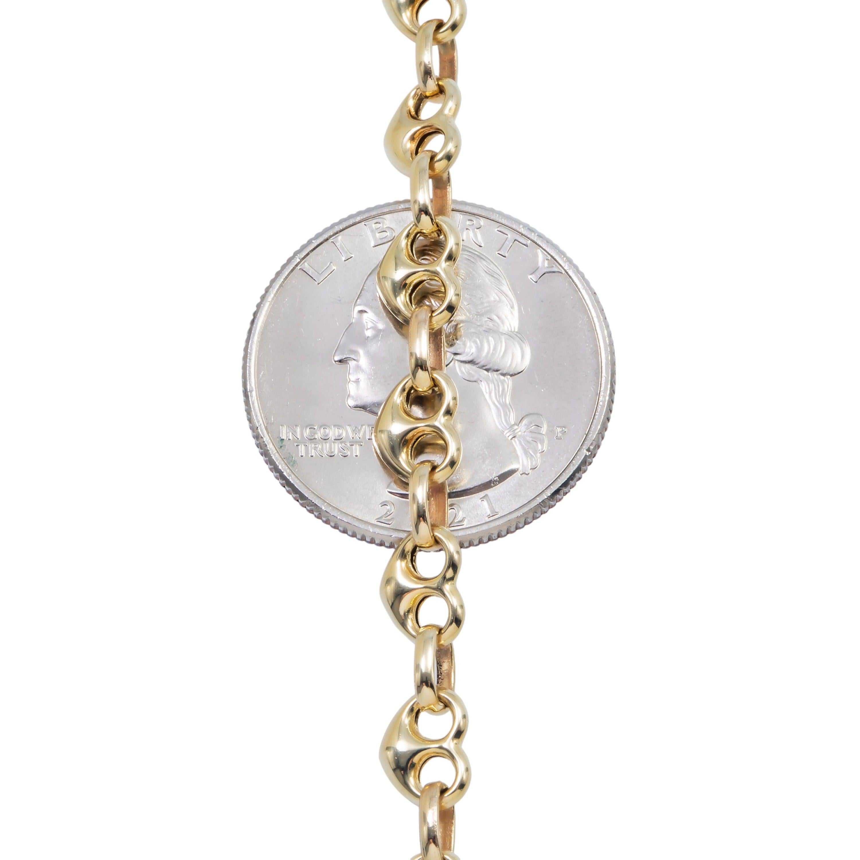 10K GOLD 6.04MM HOLLOW PUFFED HEART SHAPE CHAIN