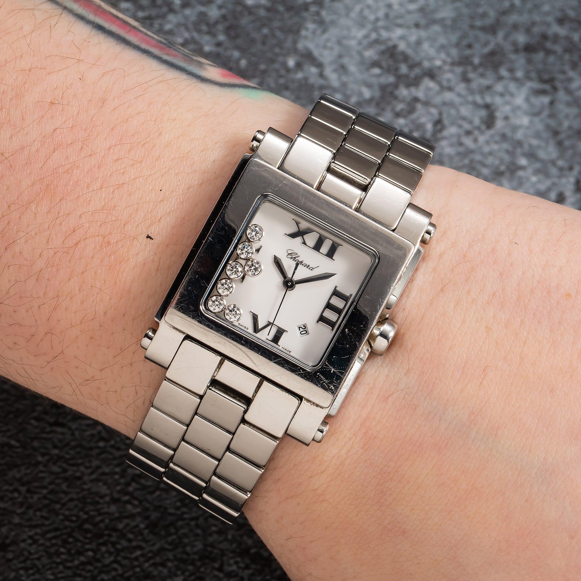 Chopard Happy Sport Square 278496-8495 37.5MM Quartz White Dial With SS Diamond