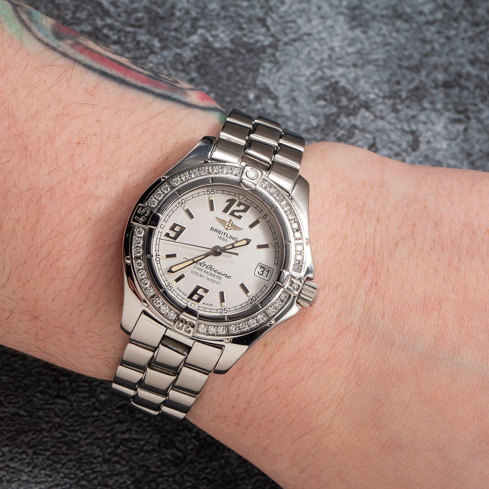 Breitling Colt Oceane A57350 32MM Silver Dial With Diamond Bezel