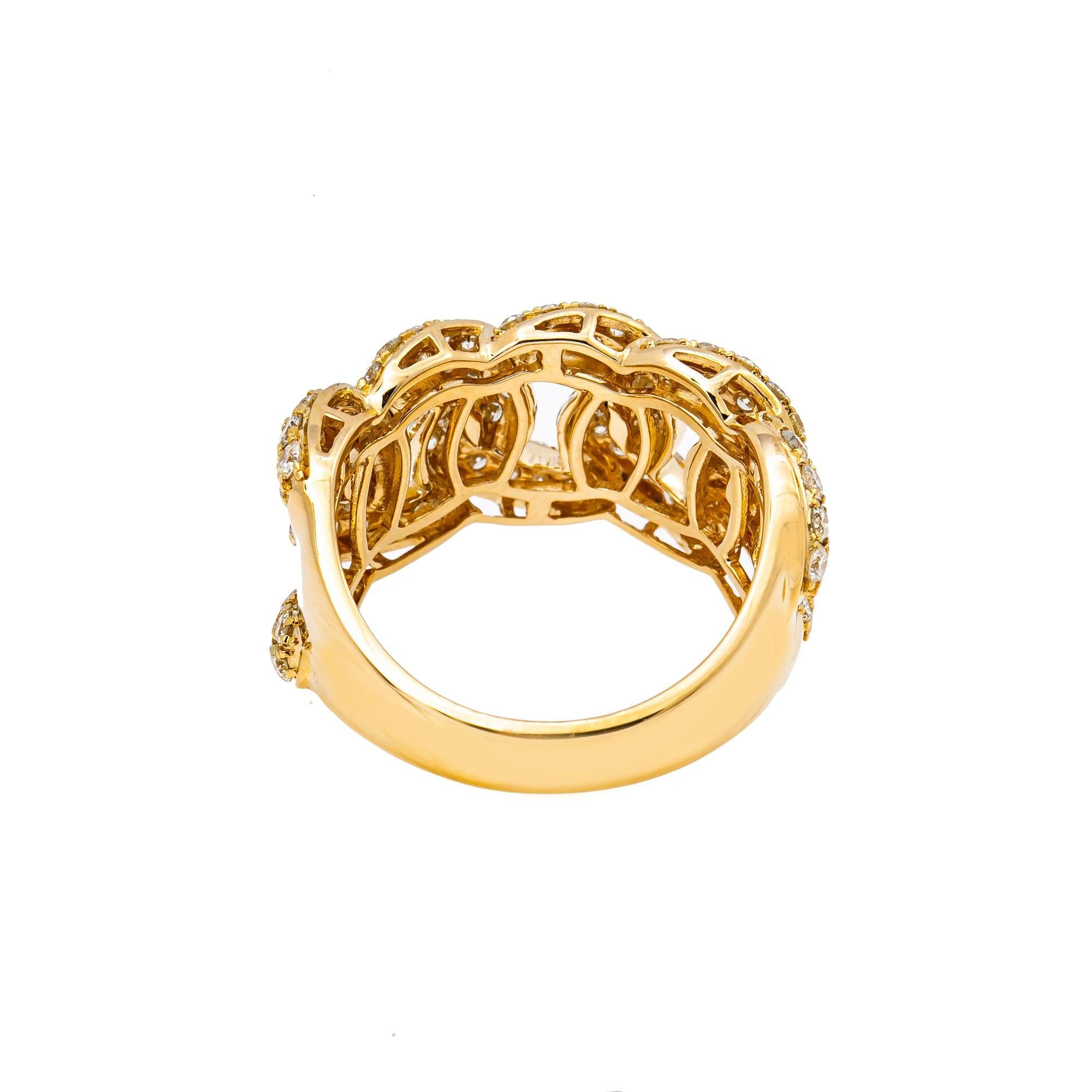 14K YELLOW GOLD LADIES RING WITH 3,25 CT  DIAMONDS
