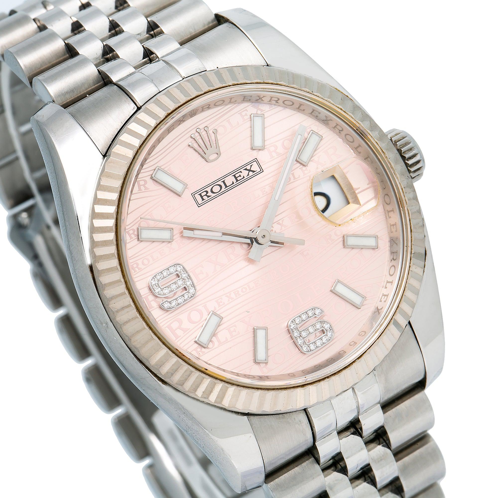 Rolex Datejust 116234 36MM Pink Dial With Stainless Steel Jubilee Bracelet