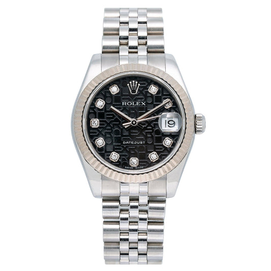 Rolex Datejust 178274 31MM Black Diamond Dial With Stainless Steel Jubilee Bracelet
