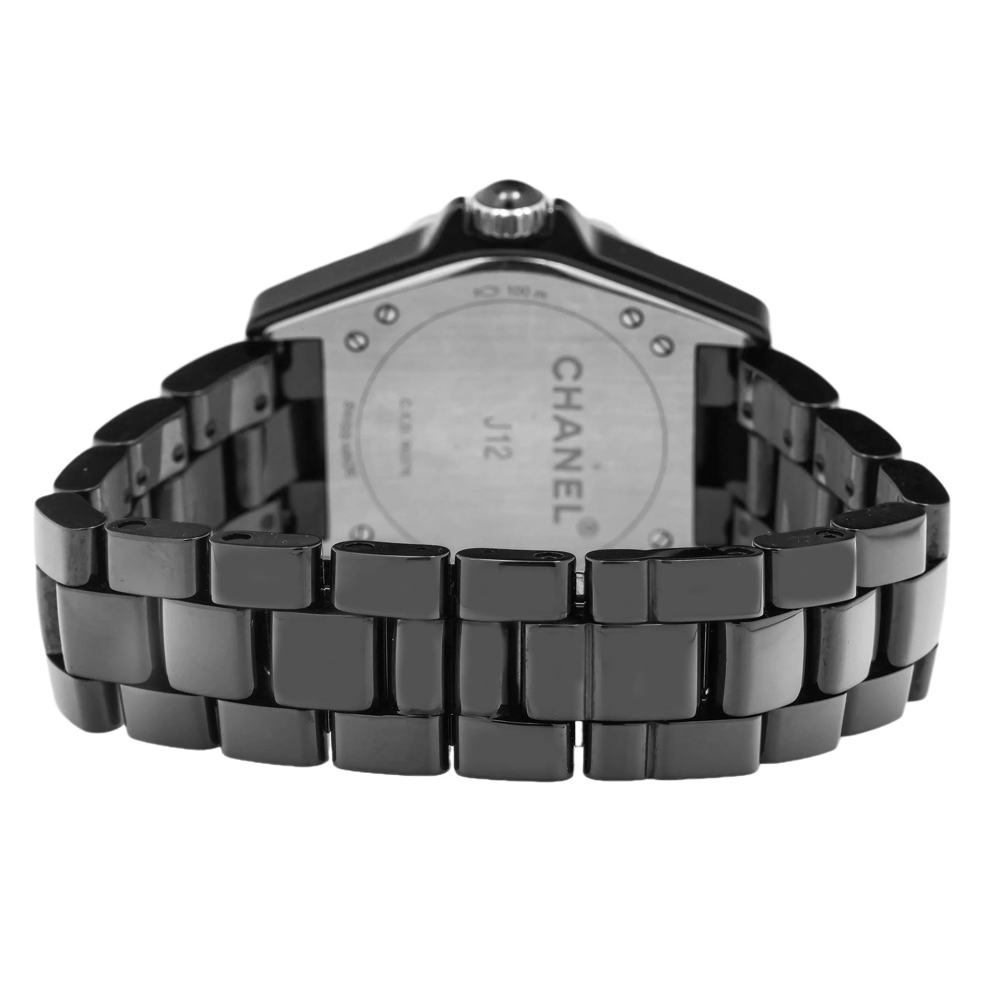 Chanel J12 33MM Black Dial Diamond Bezel With Black Ceramic Bracelet