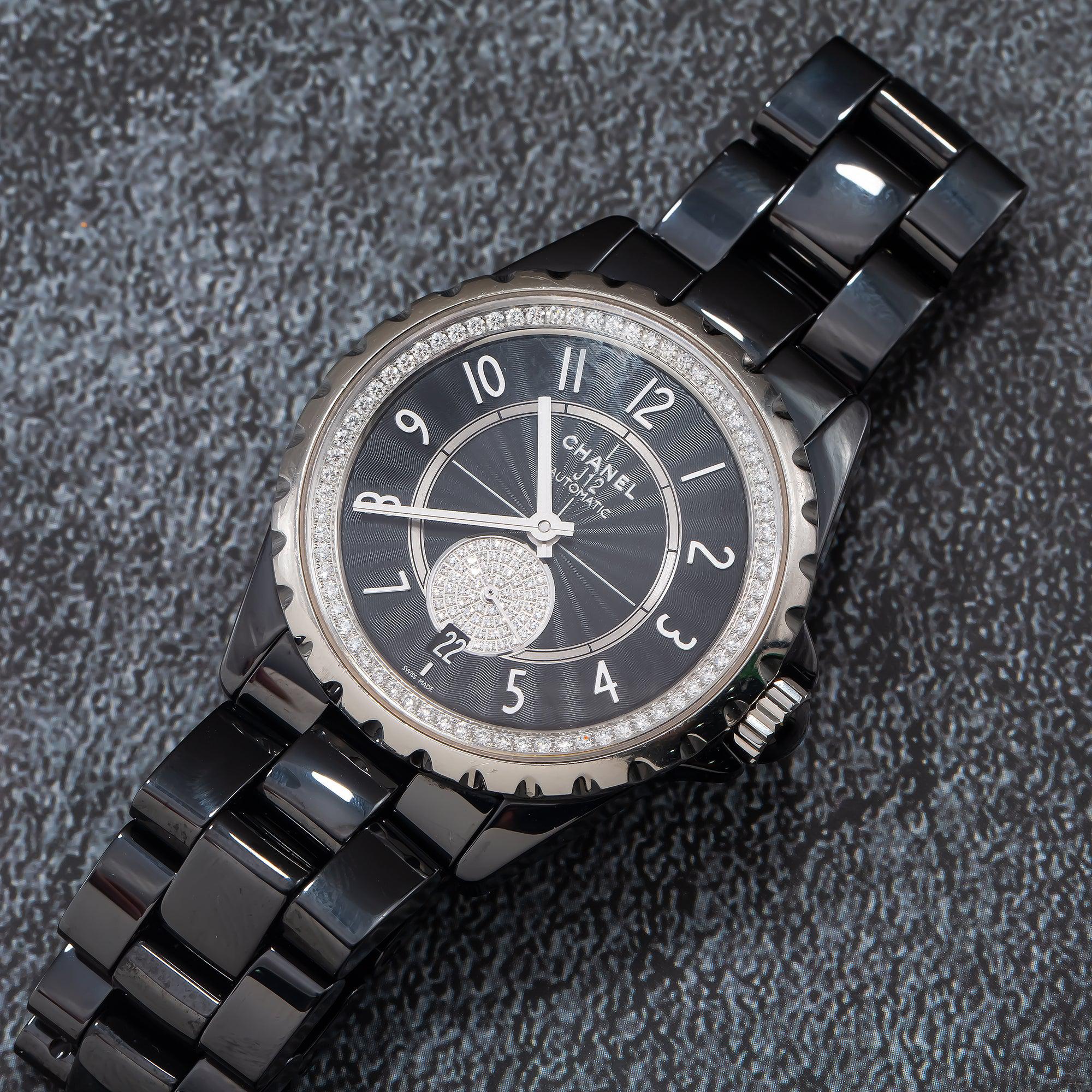Chanel J12 33MM Black Dial Diamond Bezel With Black Ceramic Bracelet