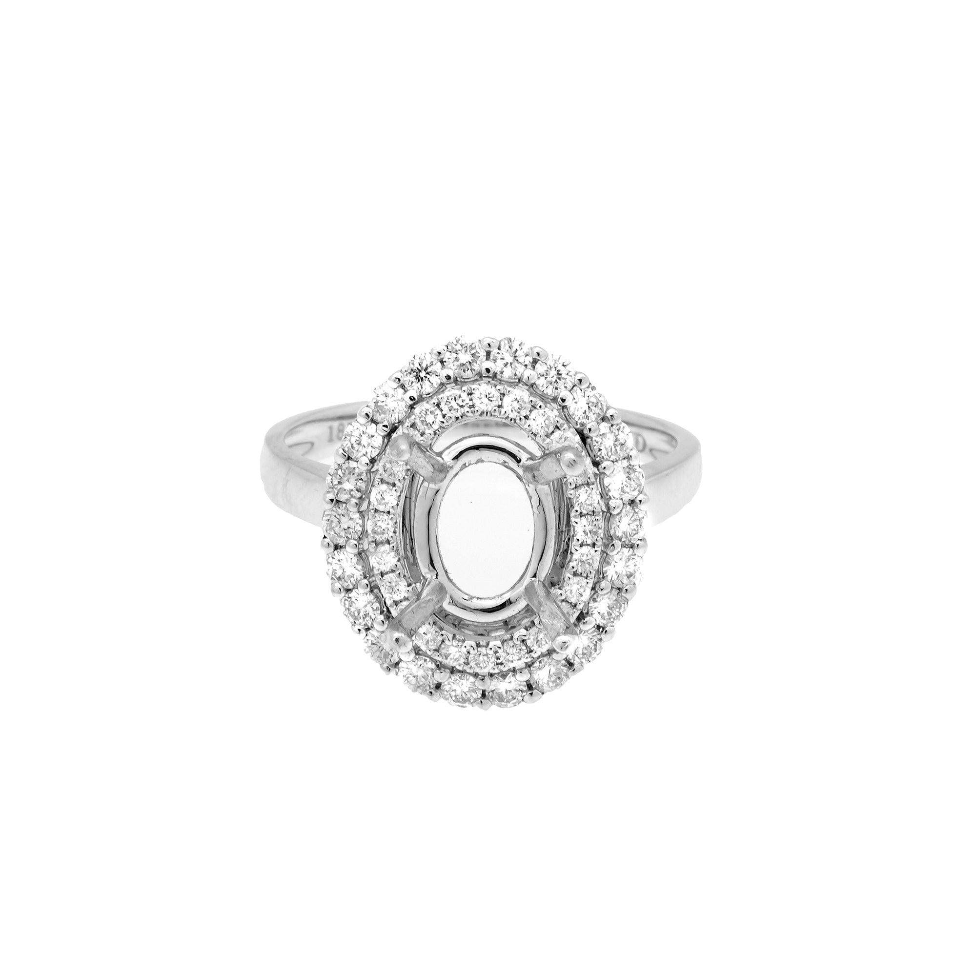 18K White Semi Mount Gold Round Diamond Ring