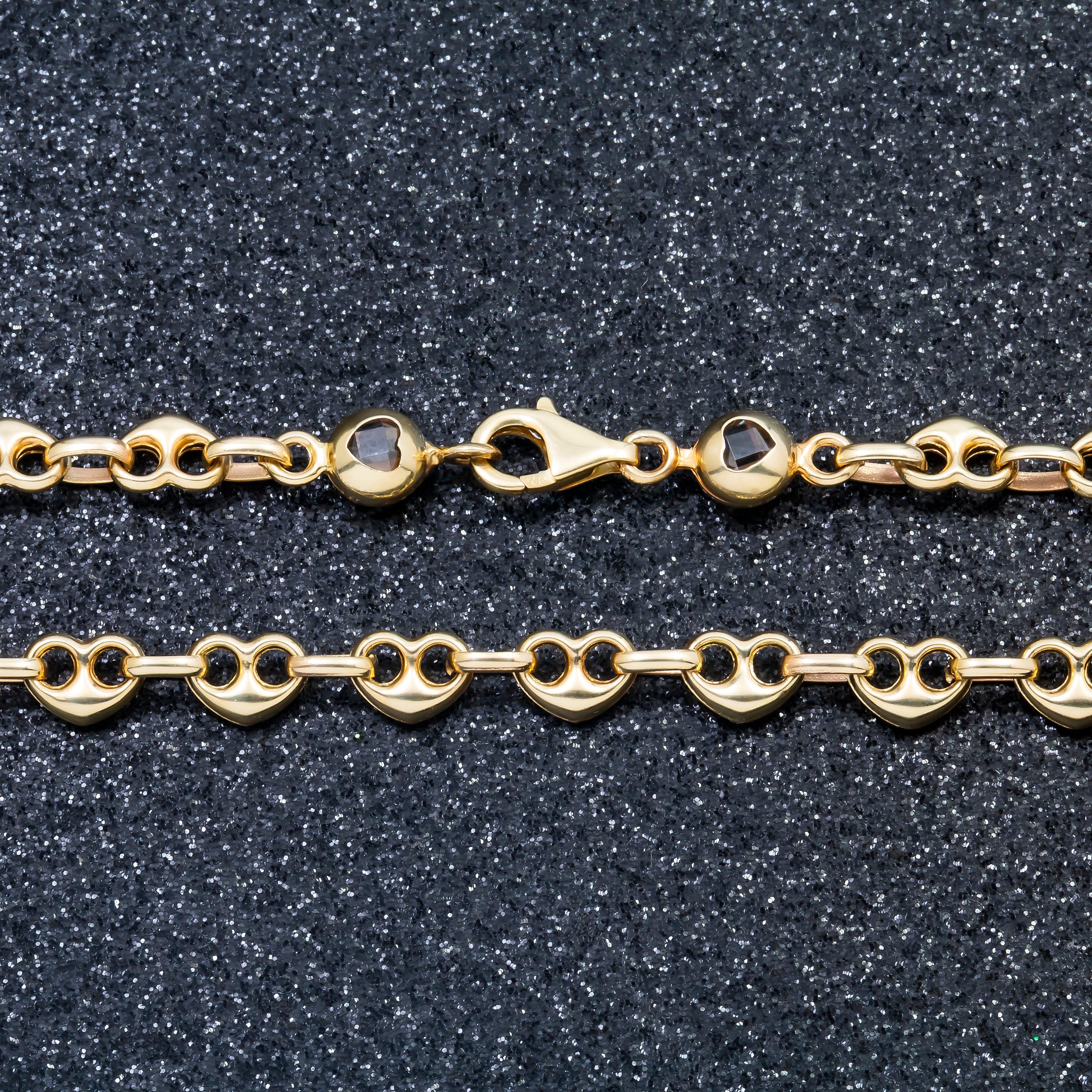 10K GOLD 6.04MM HOLLOW PUFFED HEART SHAPE CHAIN