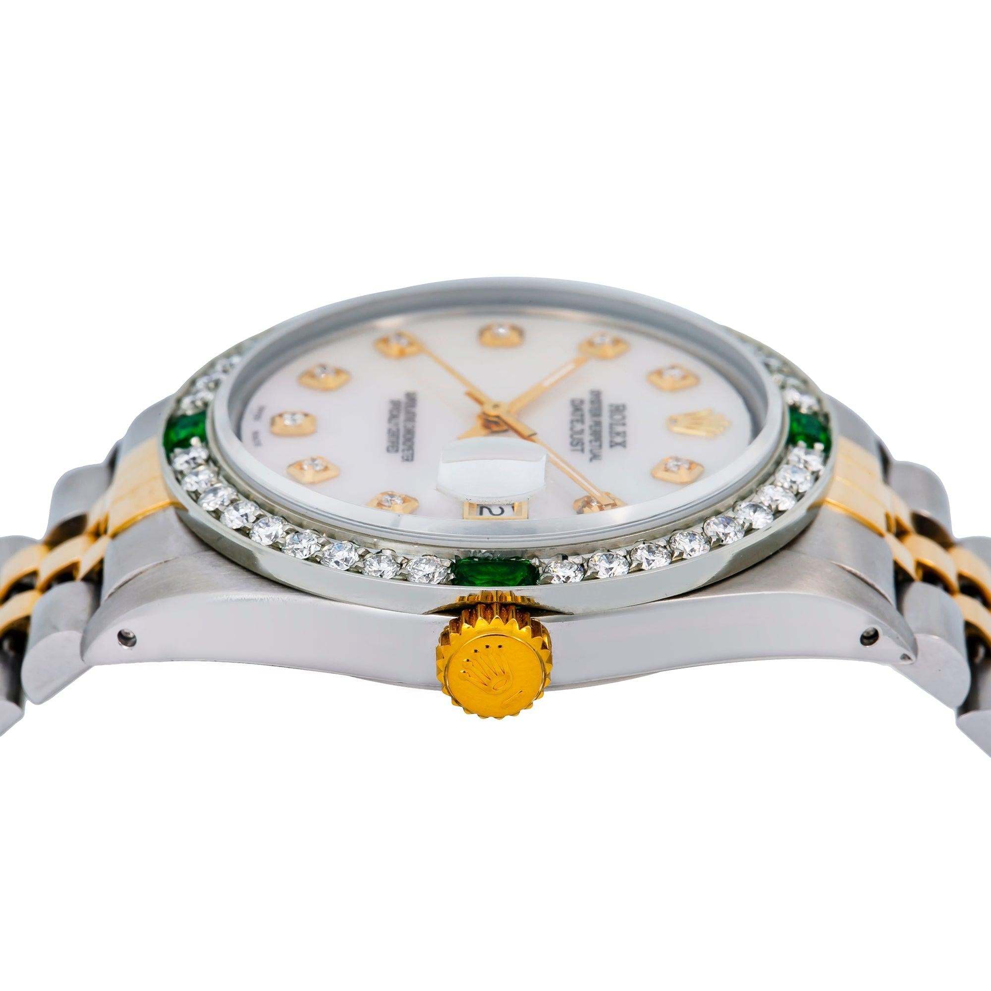 Rolex Datejust 16013 36MM White Mother of Pearl Dial With Two Tone Jubilee Bracelet