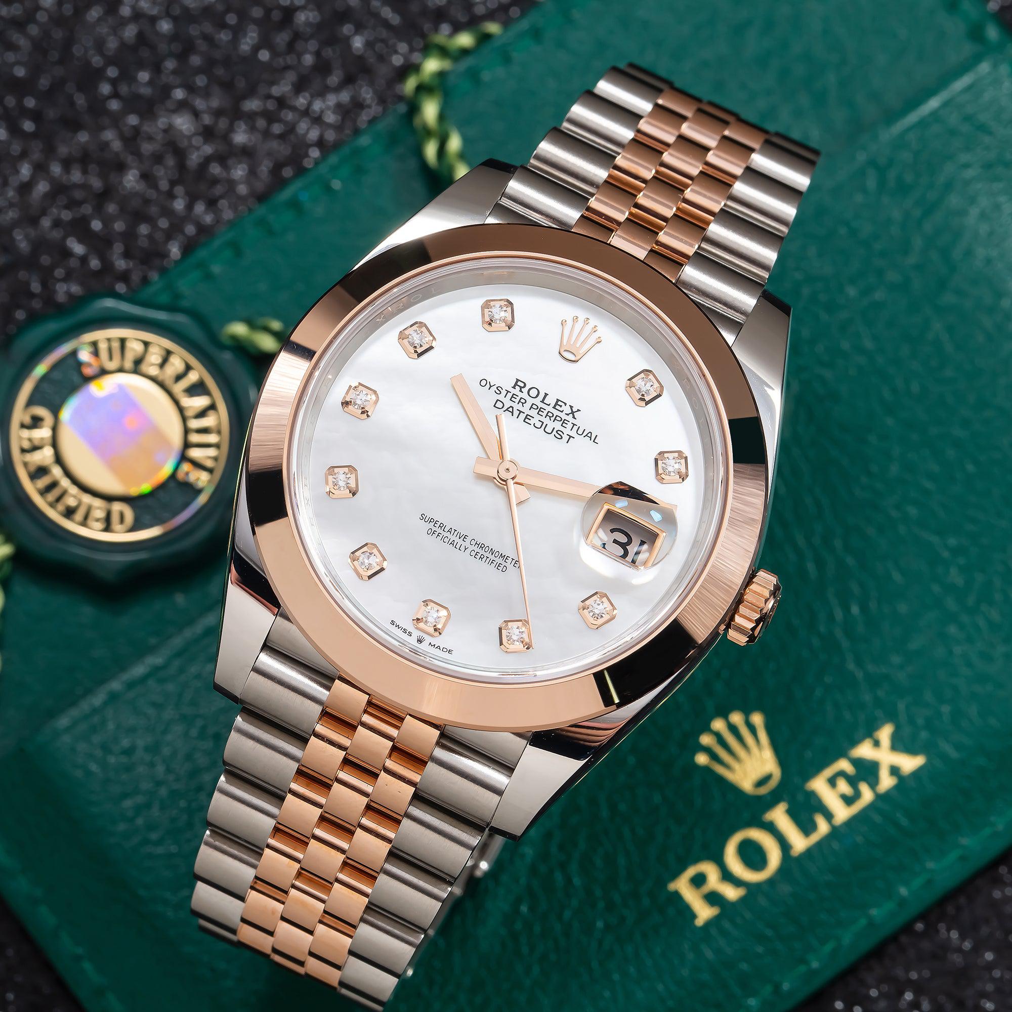 Rolex Datejust 126301 41MM Mother of Pearl Diamond Dial With Two Tone Jubilee Bracelet