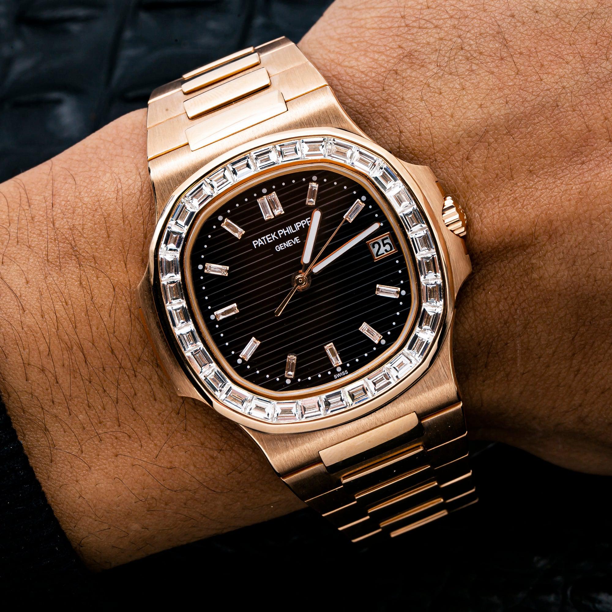 Patek Philippe Nautilus 5711 40MM Black Diamond Dial With Rose Gold Bracelet