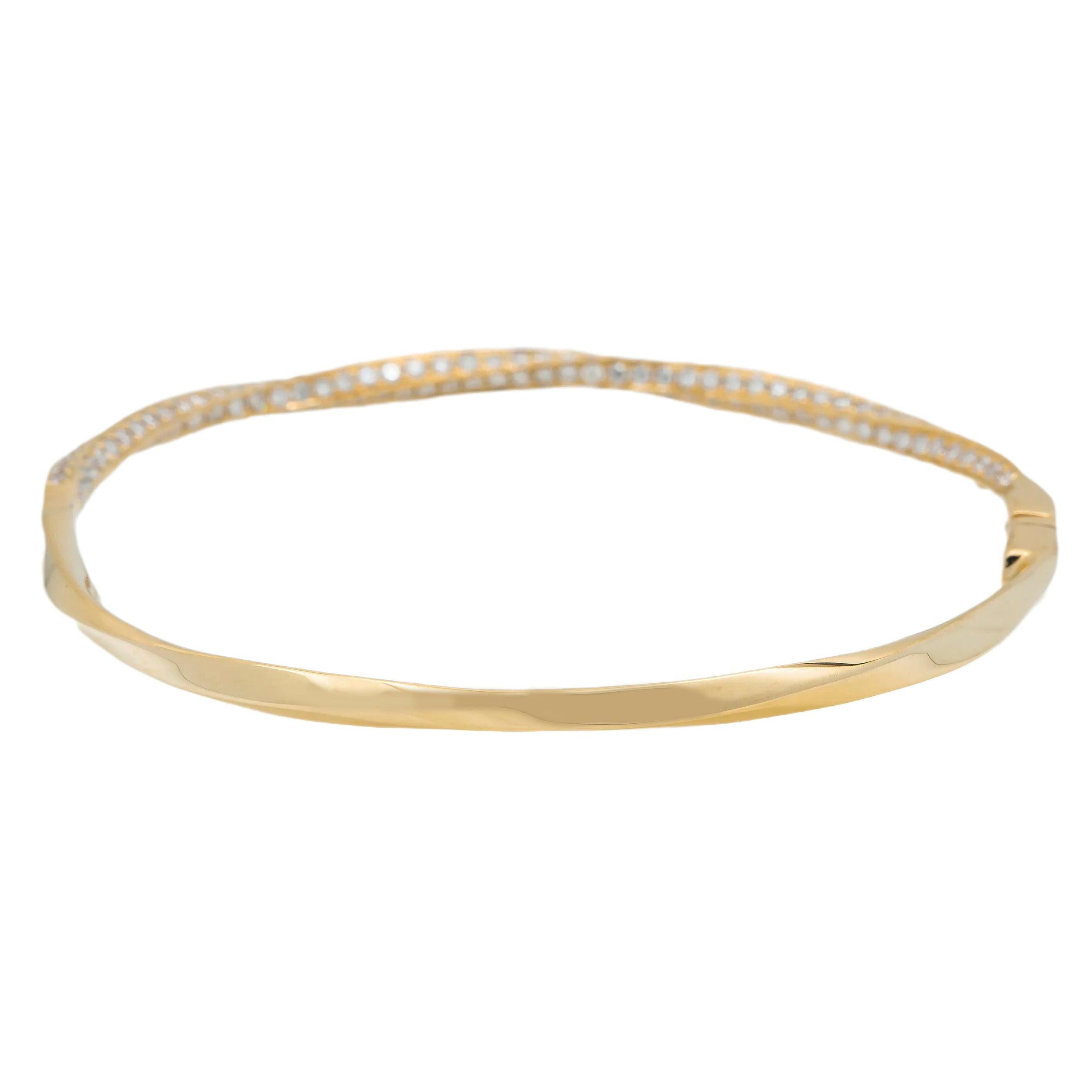 18K GOLD BANGLE BRACELET 2.07 CT DIAMONDS