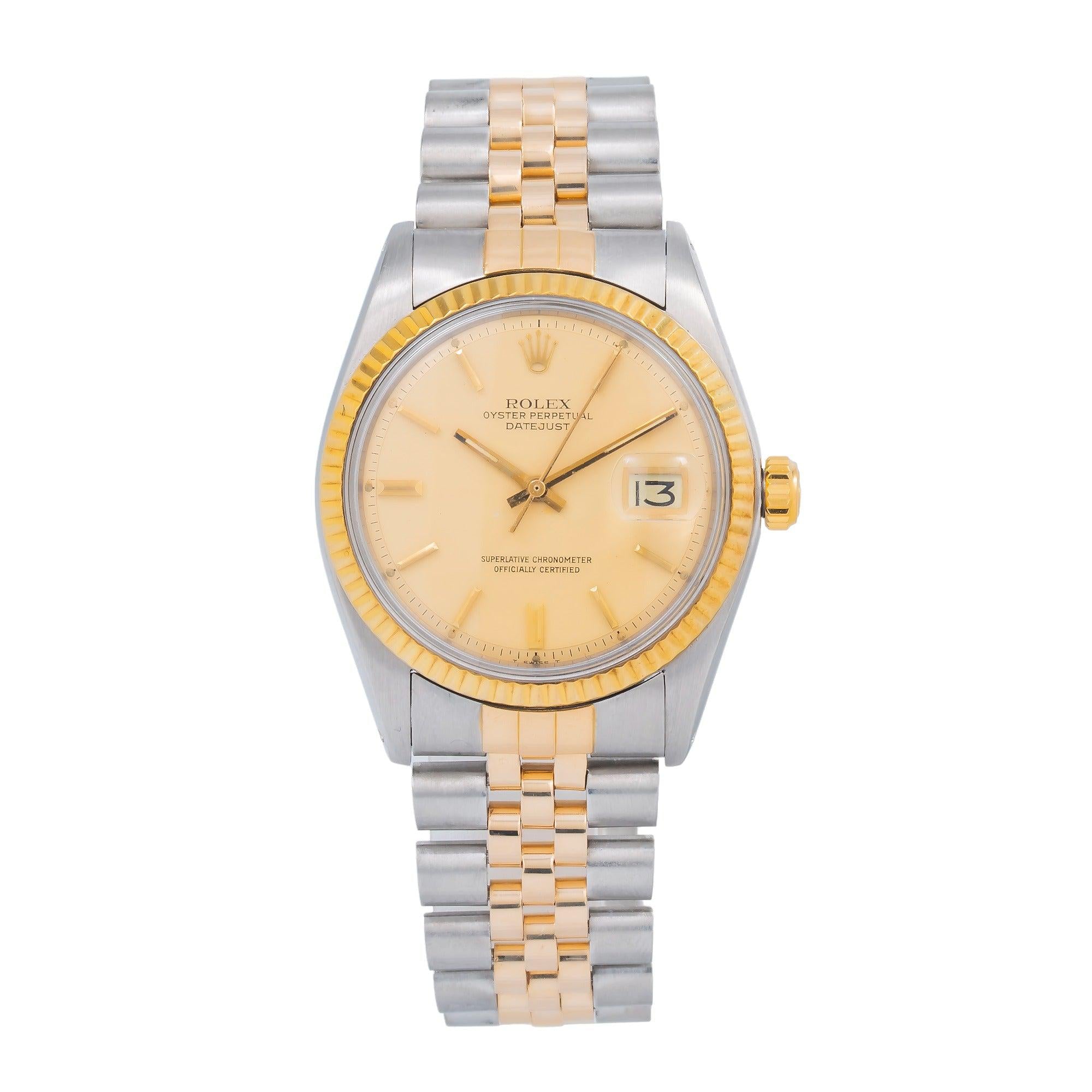 Rolex Datejust 1601 36MM Champagne Dial With Two Tone Jubilee Bracelet