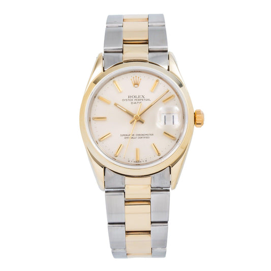 Rolex Date 1550 34MM Champagne Dial With Two Tone Oyster Bracelet
