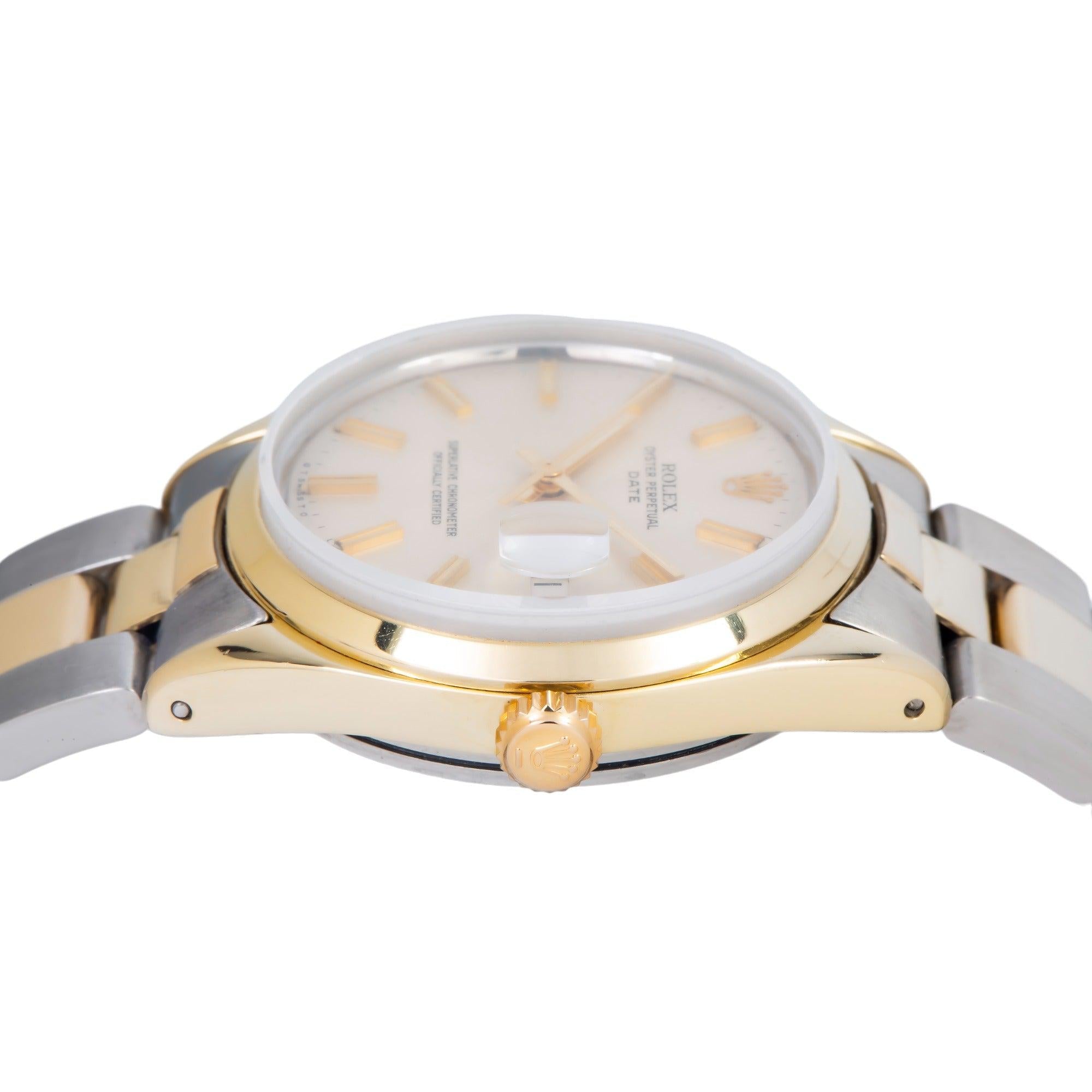 Rolex Date 1550 34MM Champagne Dial With Two Tone Oyster Bracelet