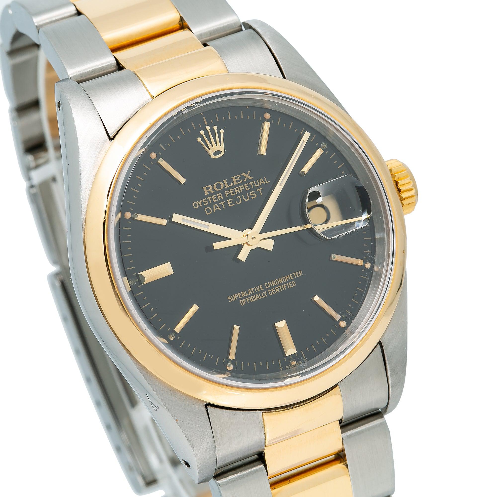 Rolex Datejust 16203 36MM Black Dial With Two Tone Oyster Bracelet