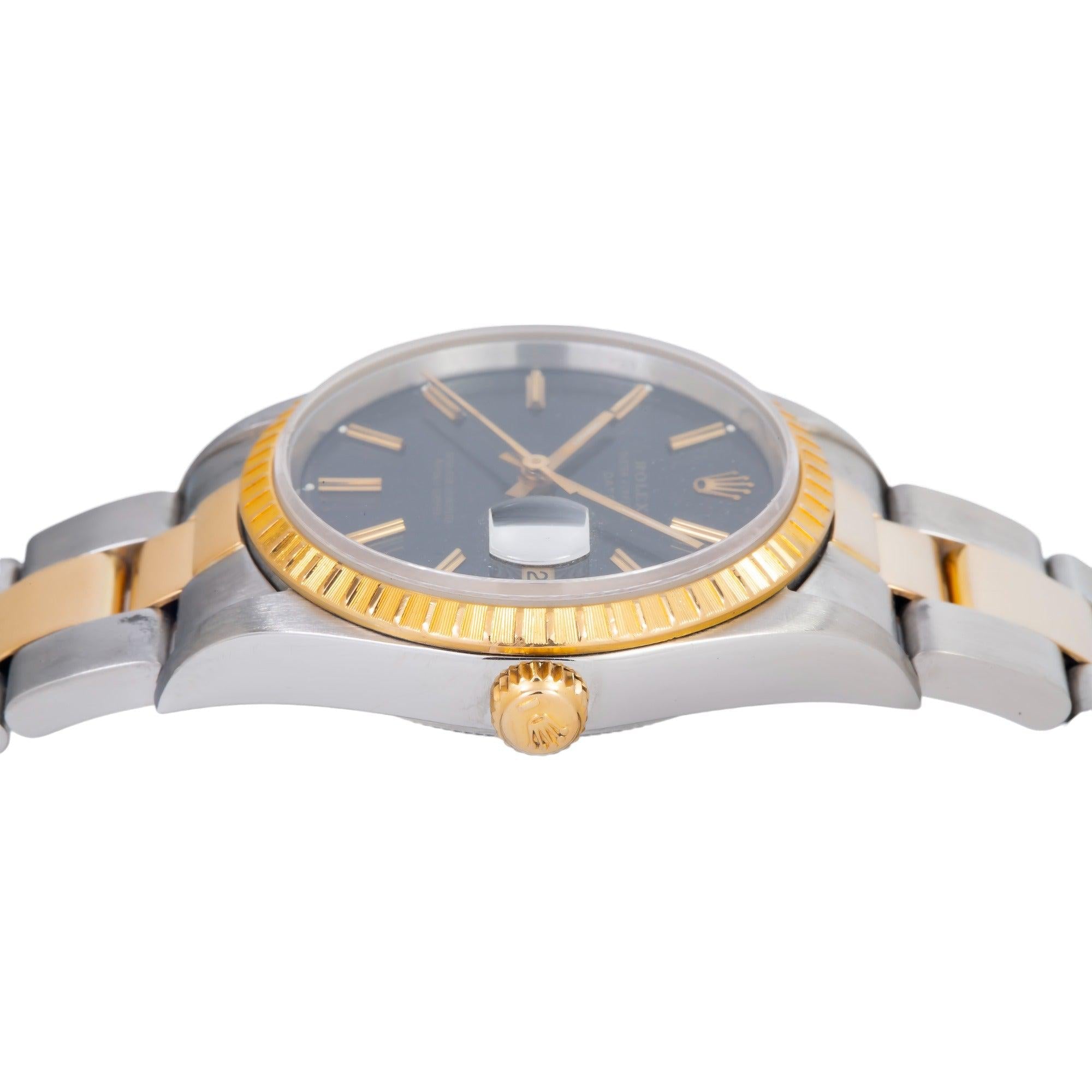 Rolex Date 15233 34MM Black Dial With Two Tone Oyster Bracelet