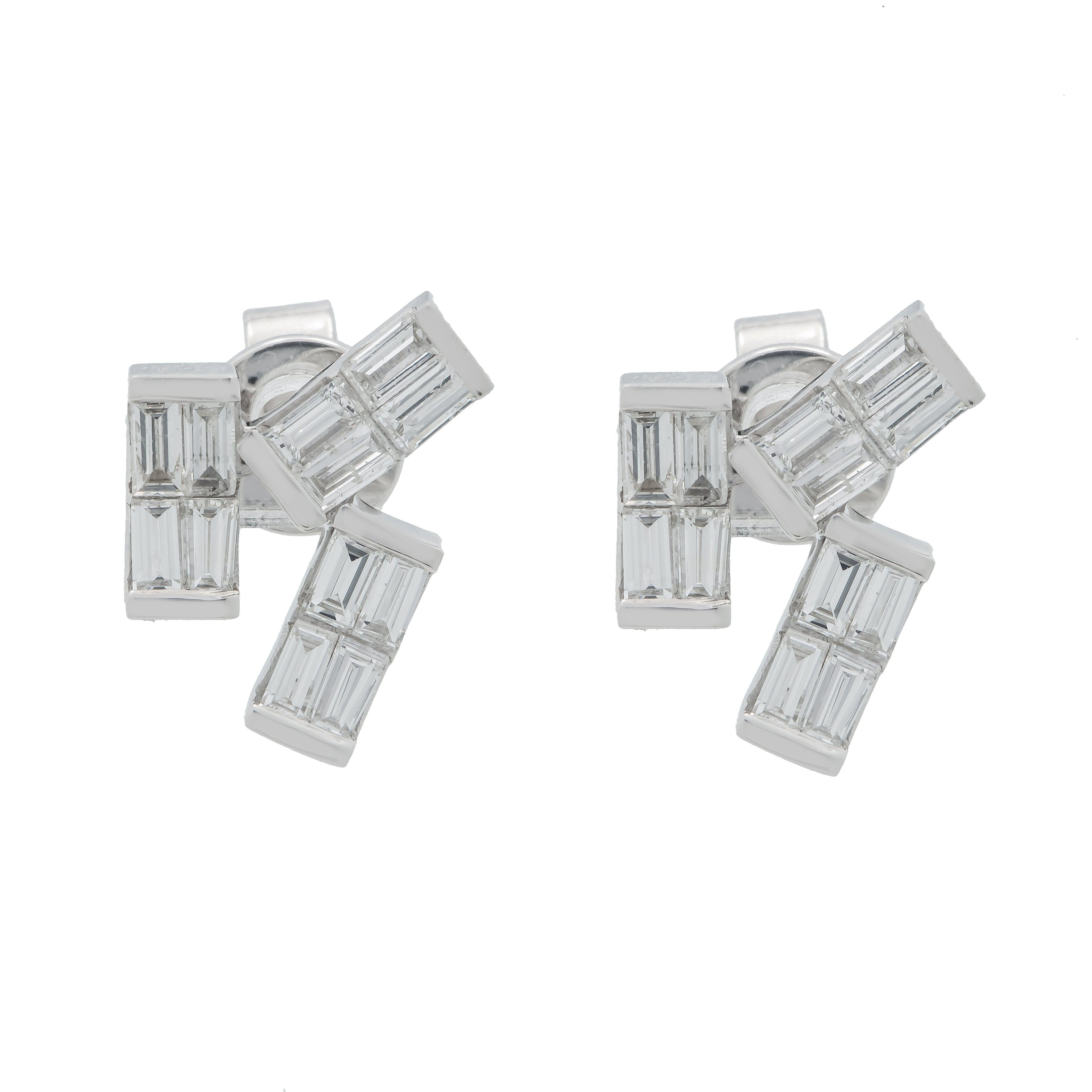 18K GOLD DIAMOND LADIES EARRINGS 0.76 CTW