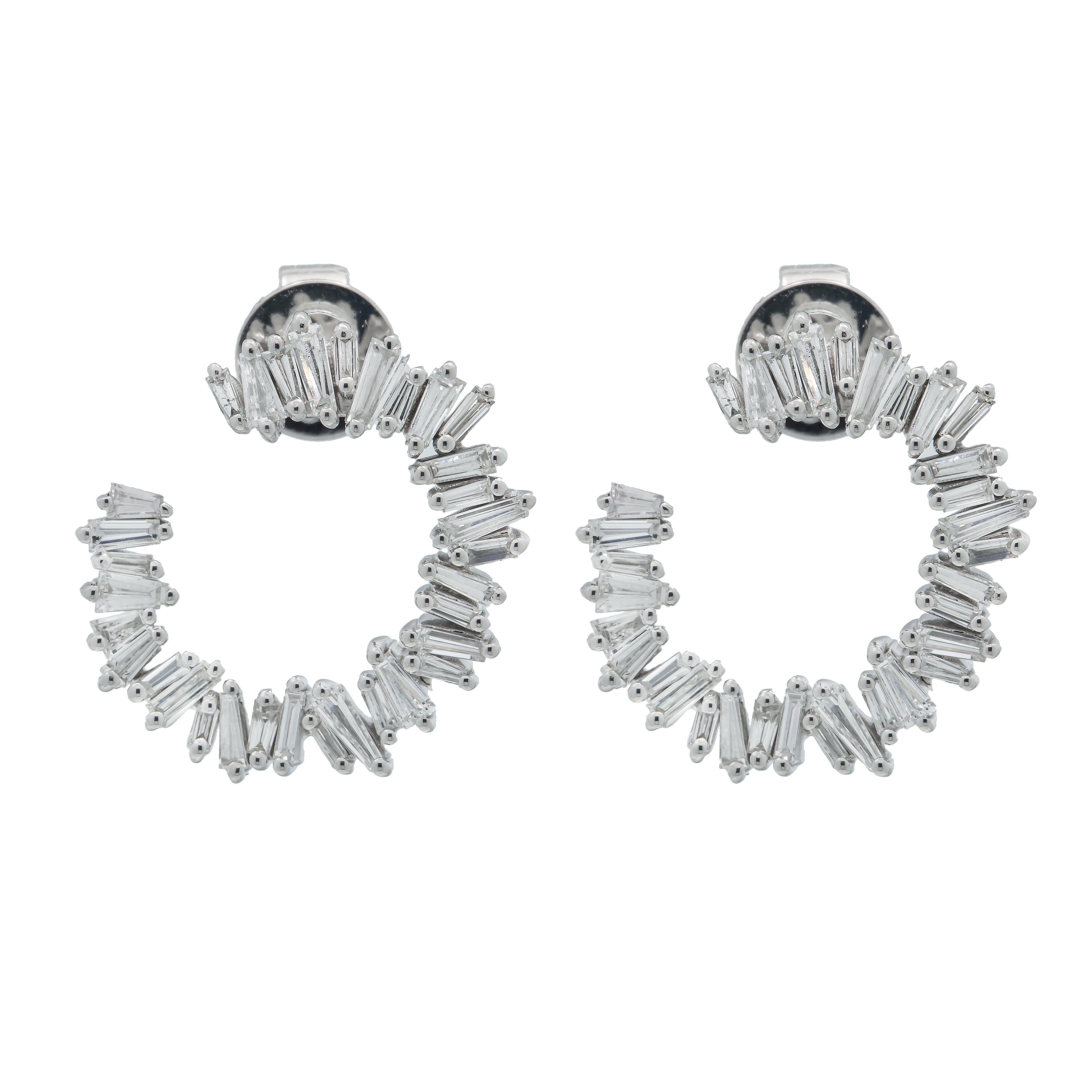 18K GOLD DIAMOND LADIES EARRINGS 0.93 CTW