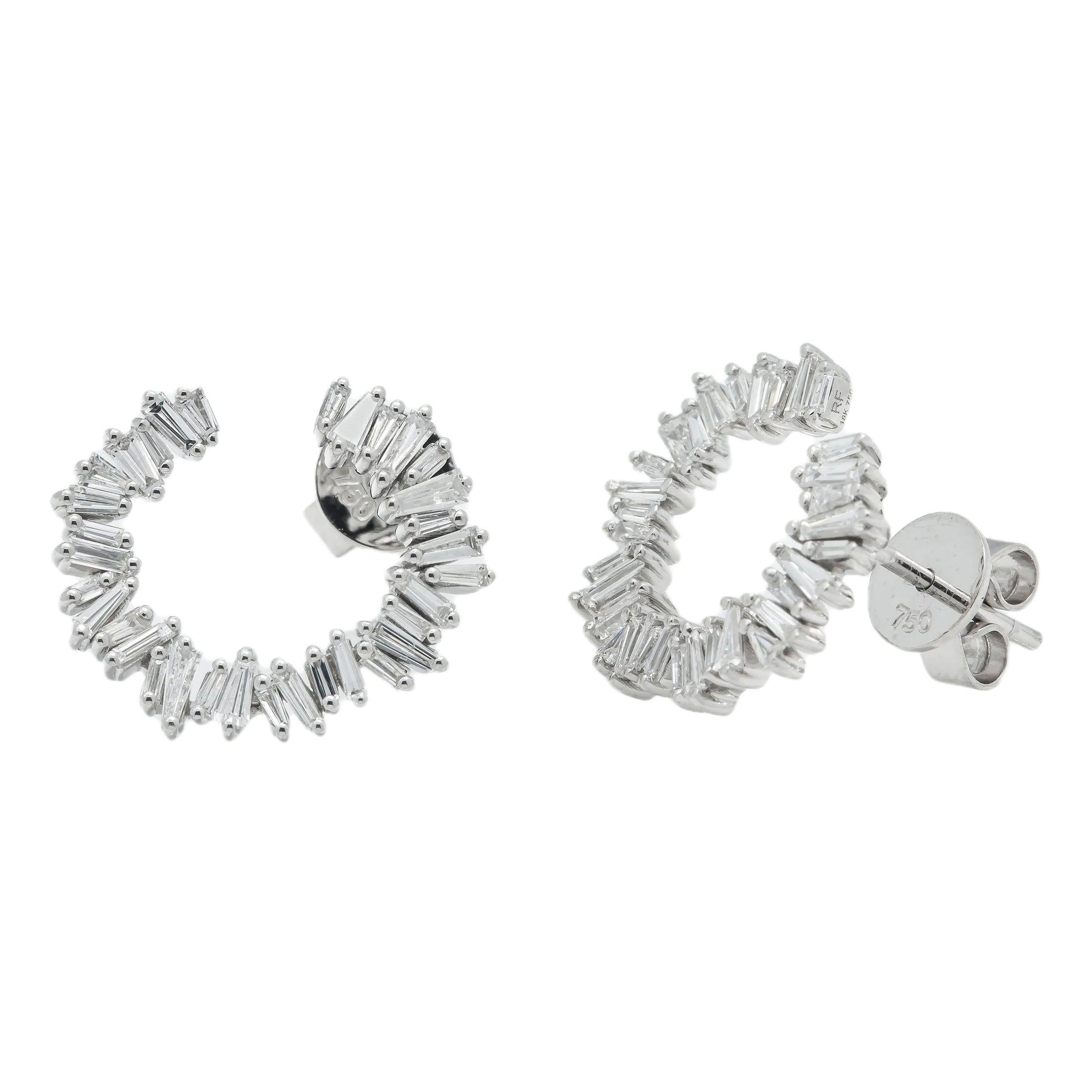 18K GOLD DIAMOND LADIES EARRINGS 0.93 CTW
