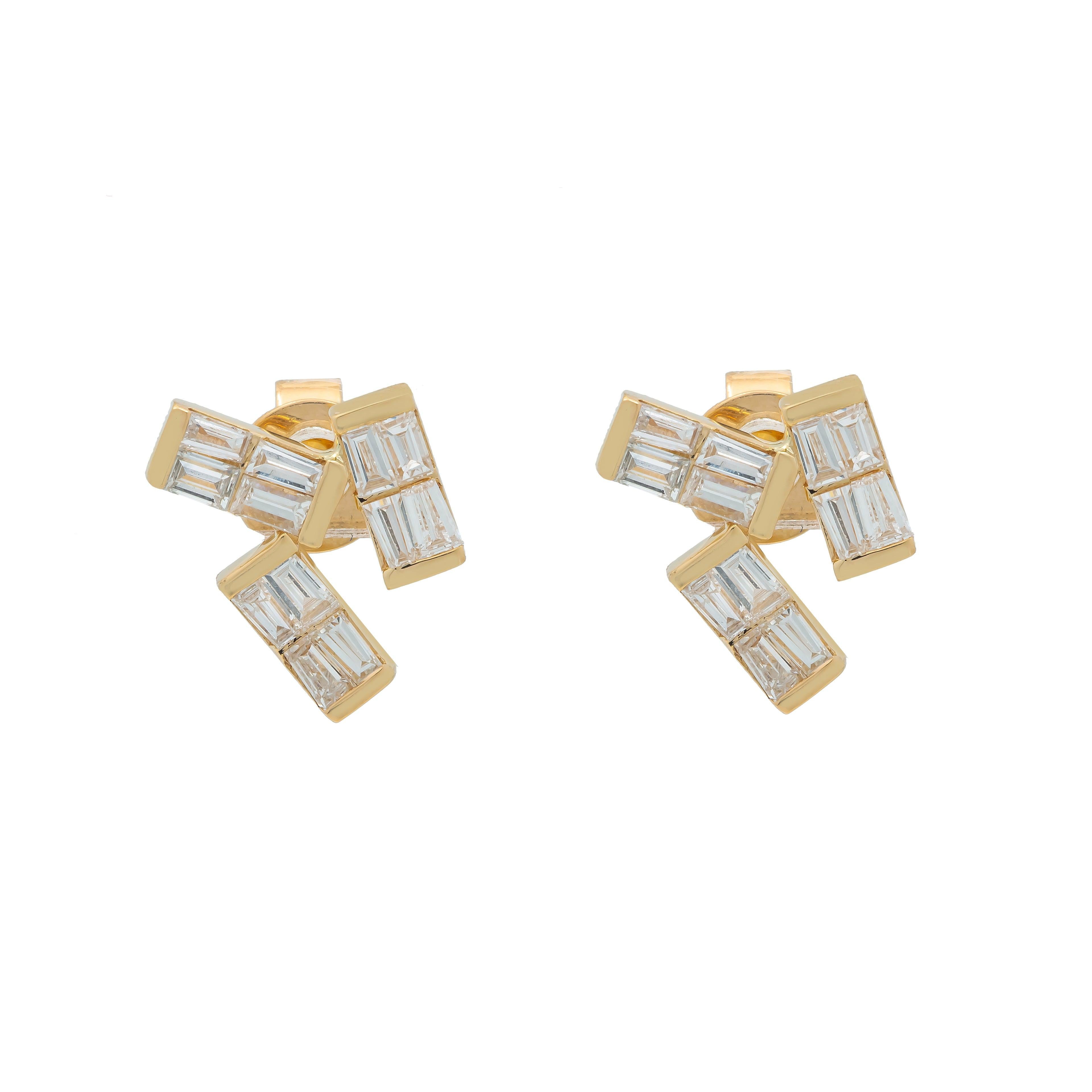 18K GOLD DIAMOND LADIES EARRINGS 0.76 CTW