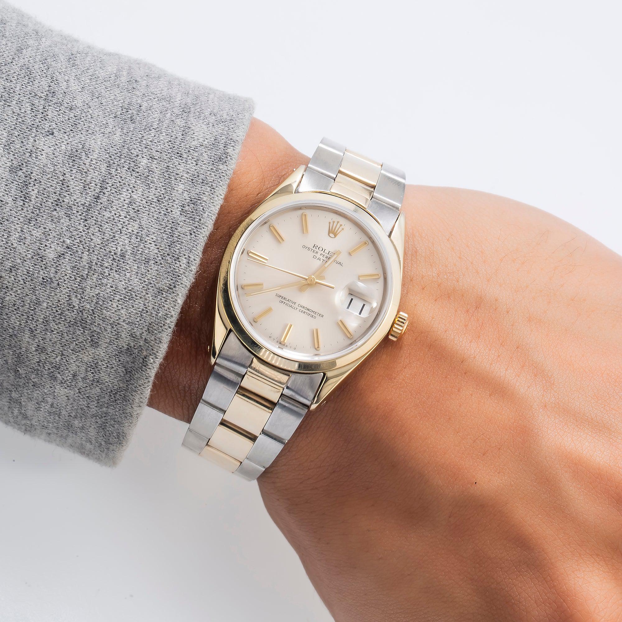 Rolex Date 1550 34MM Champagne Dial With Two Tone Oyster Bracelet