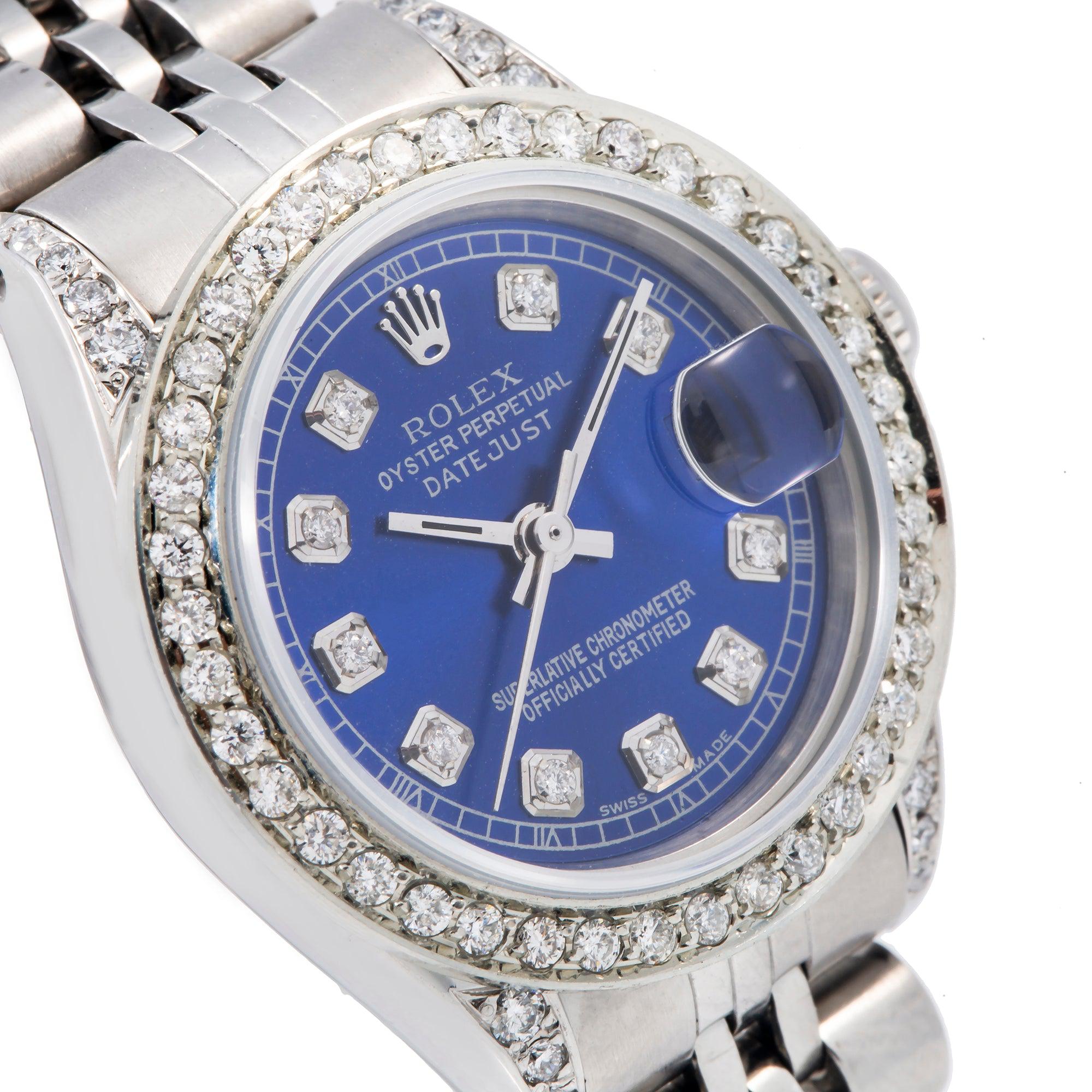 Rolex Lady-Datejust 6917 26MM Blue Diamond Dial With 1.25 CT Diamonds