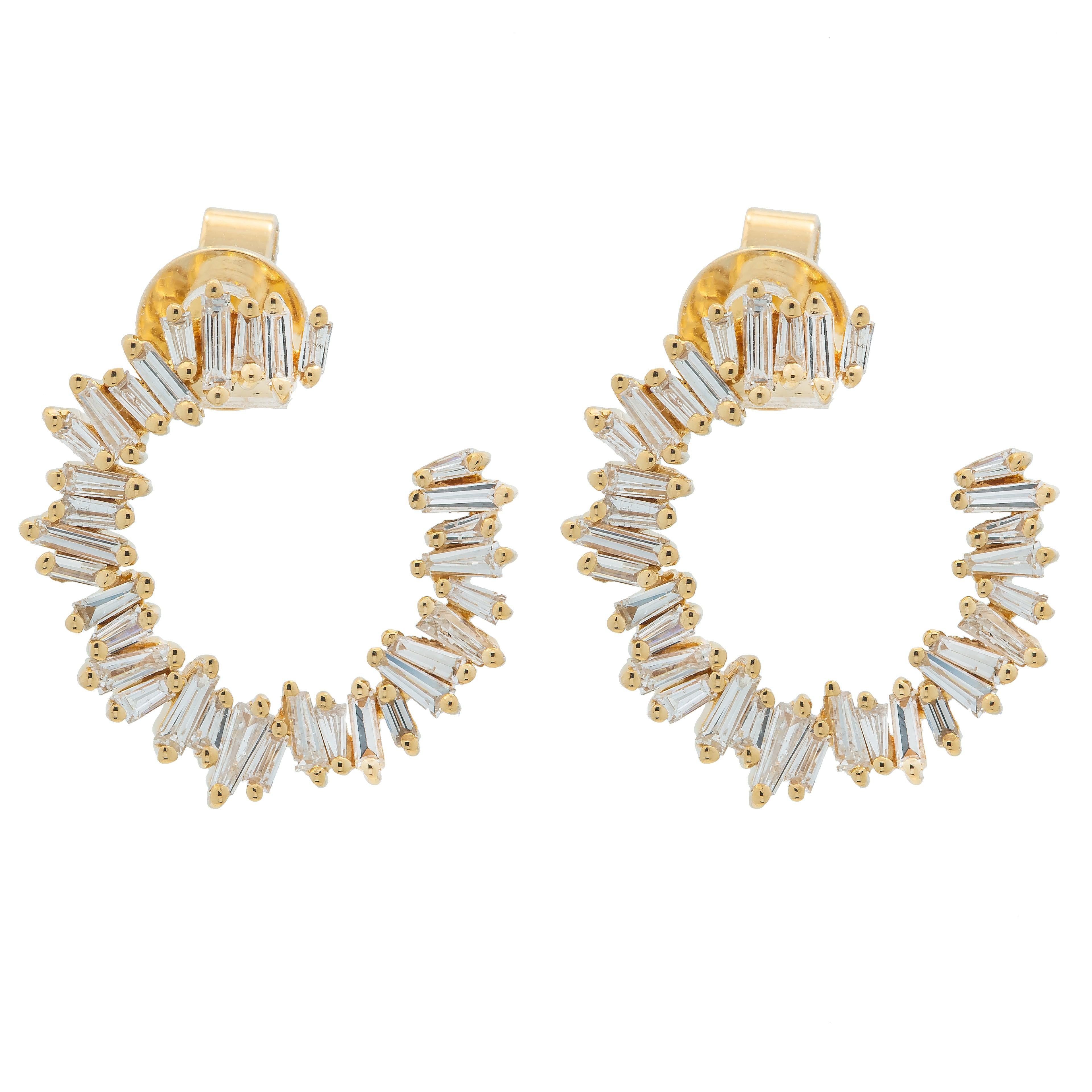 18K GOLD DIAMOND LADIES EARRINGS 0.93 CTW