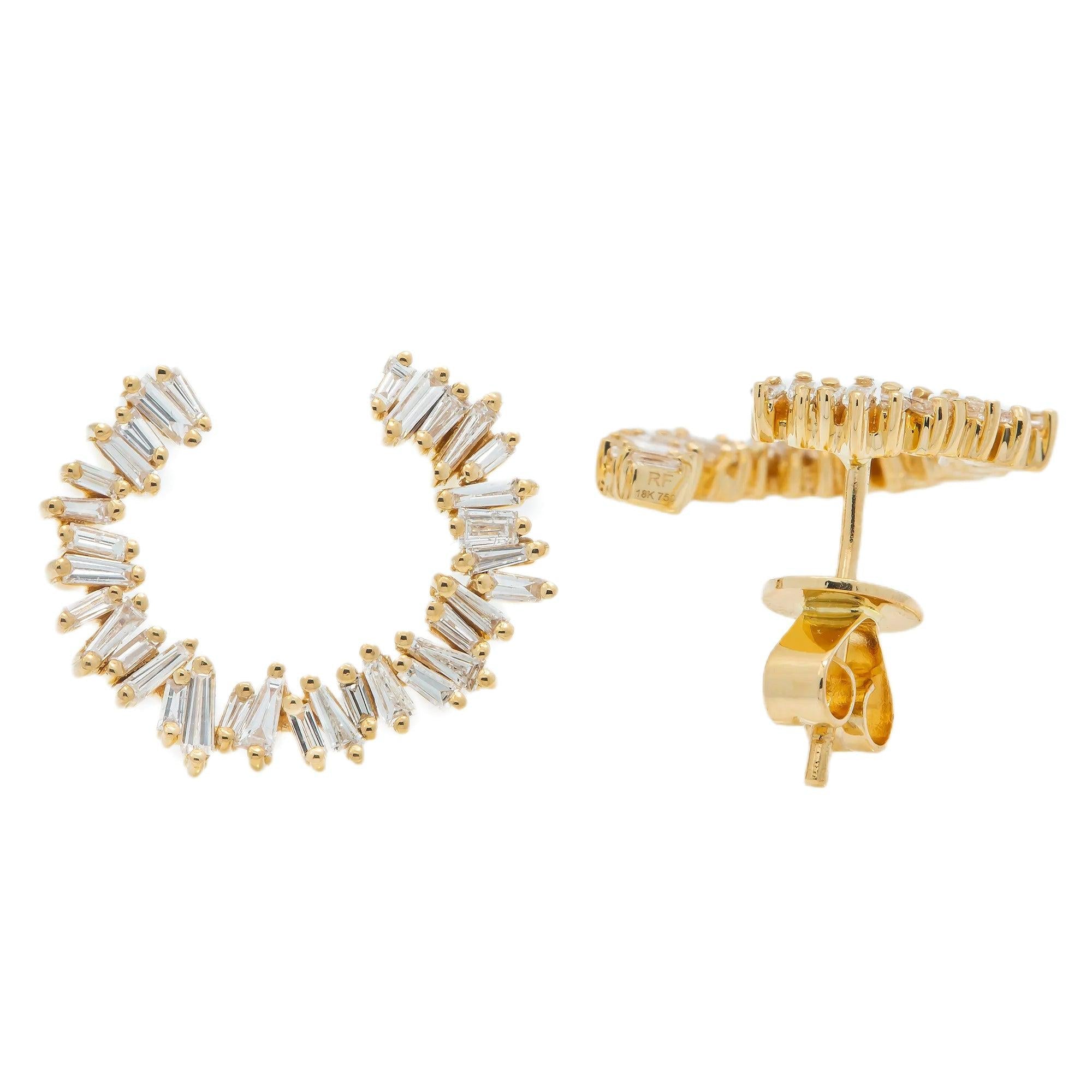 18K GOLD DIAMOND LADIES EARRINGS 0.93 CTW