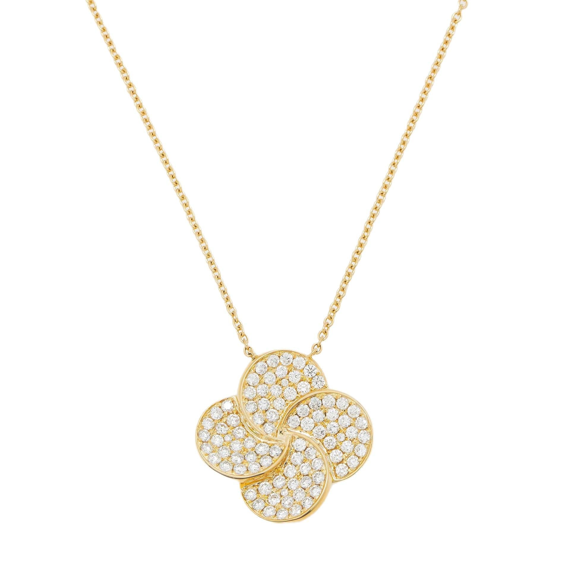 18K GOLD DIAMOND LADIES NECKLACE 1.77 CT