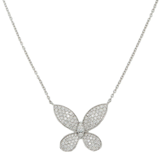 14K GOLD DIAMOND BUTTERFLY NECKLACE 0.96 CT