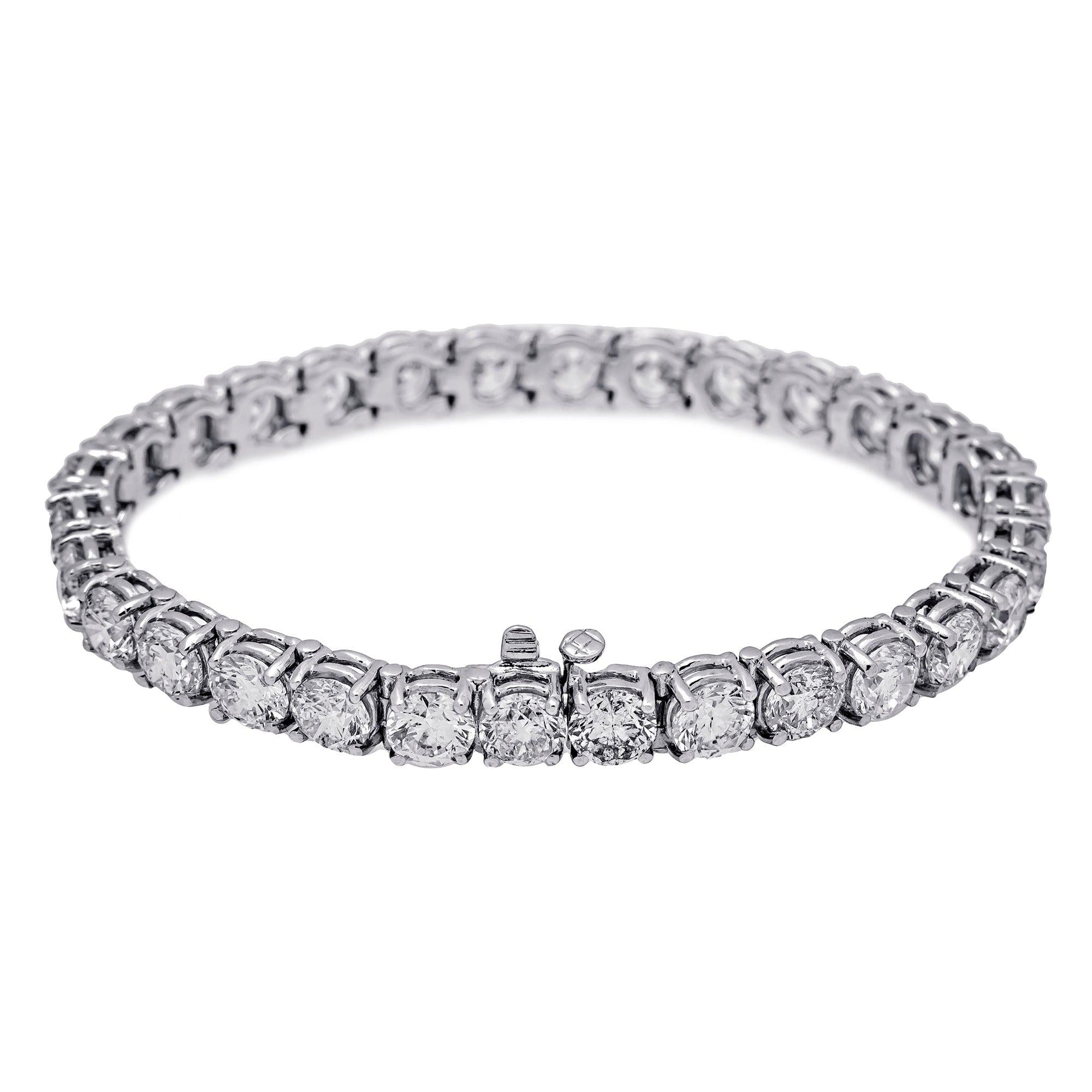 14K WHITE GOLD TENNIS BRACELET WITH 21.25 CT DIAMONDS