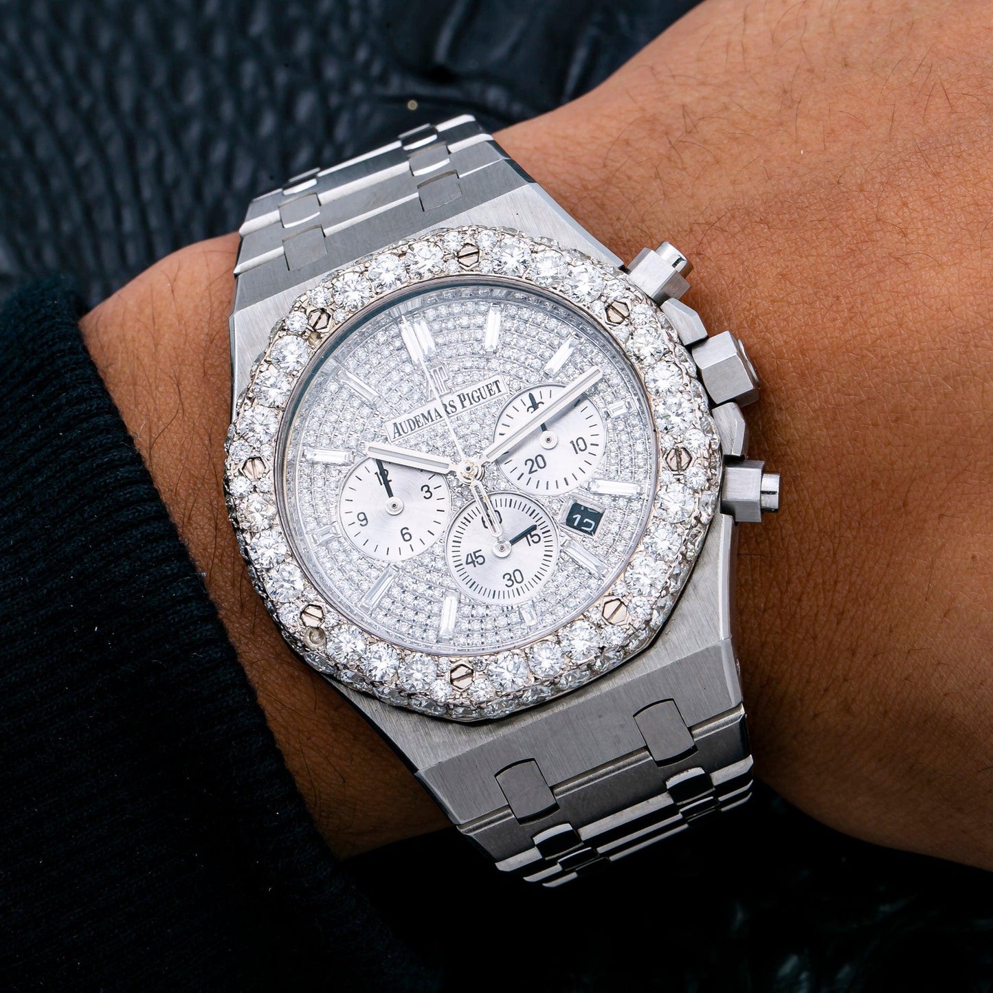 Audemars Piguet White Diamond Dial With Stainless Steel Bracelet 26320ST