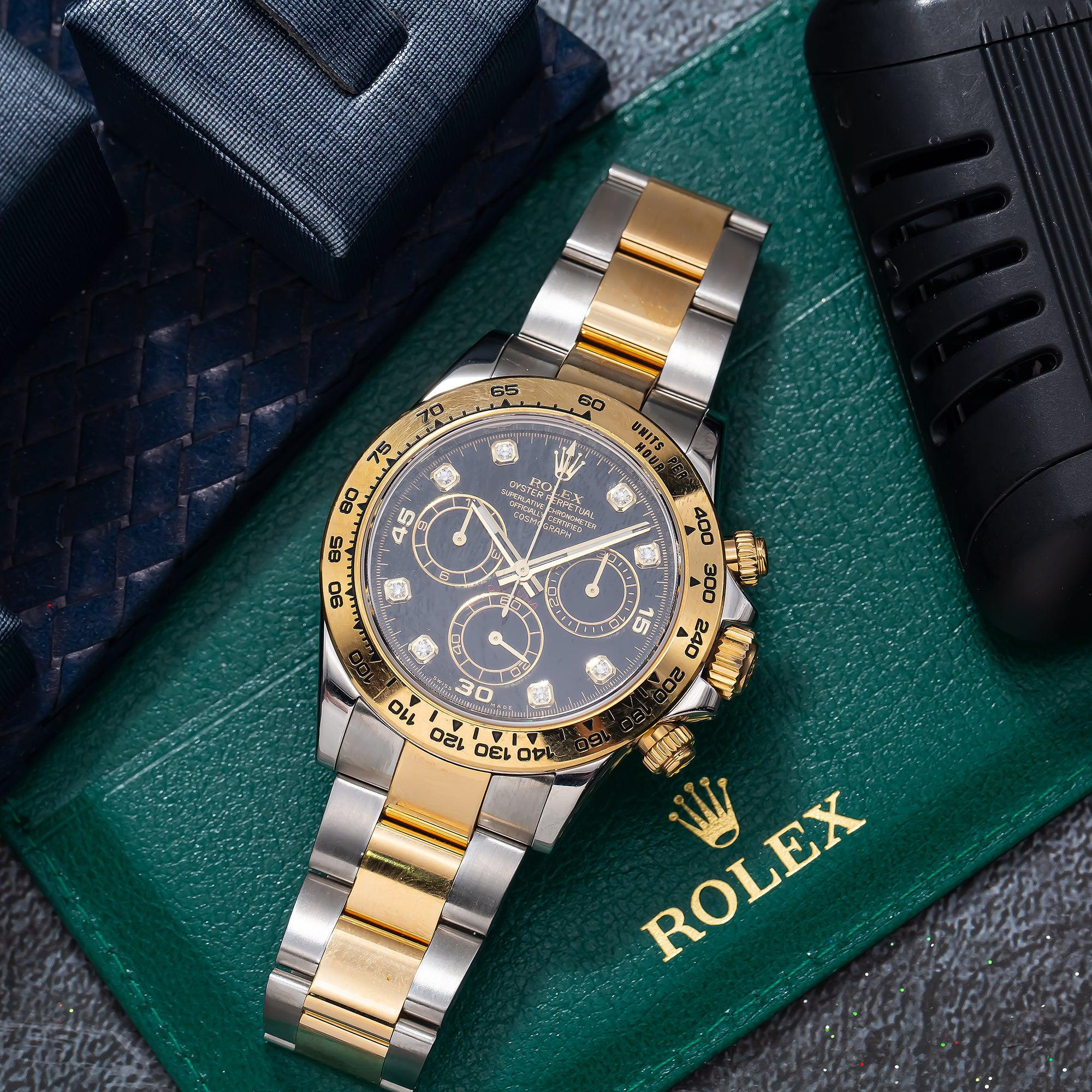 Rolex Cosmograph Daytona 116503 40MM Black Diamond Dial With Two Tone Oyster Bracelet